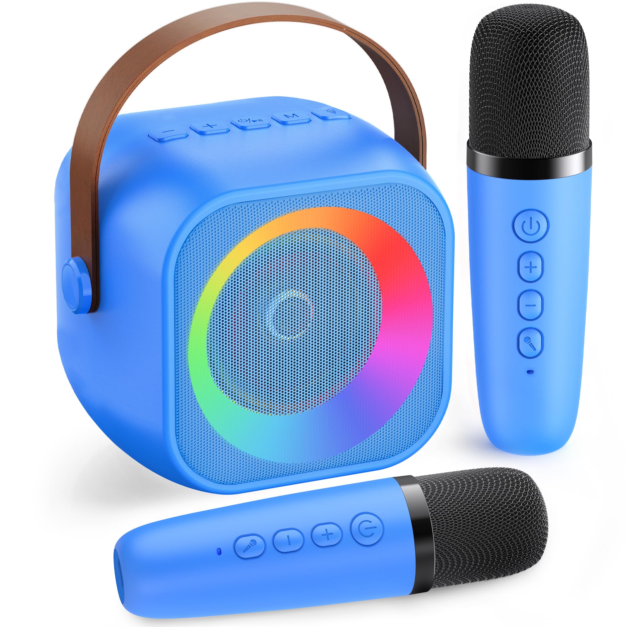 Mini Karaoke Machine for Kids Adults: Portable Bluetooth Karaoke Speaker with 2 Wireless Microphones, Karaoke Gifts for Girls Bo