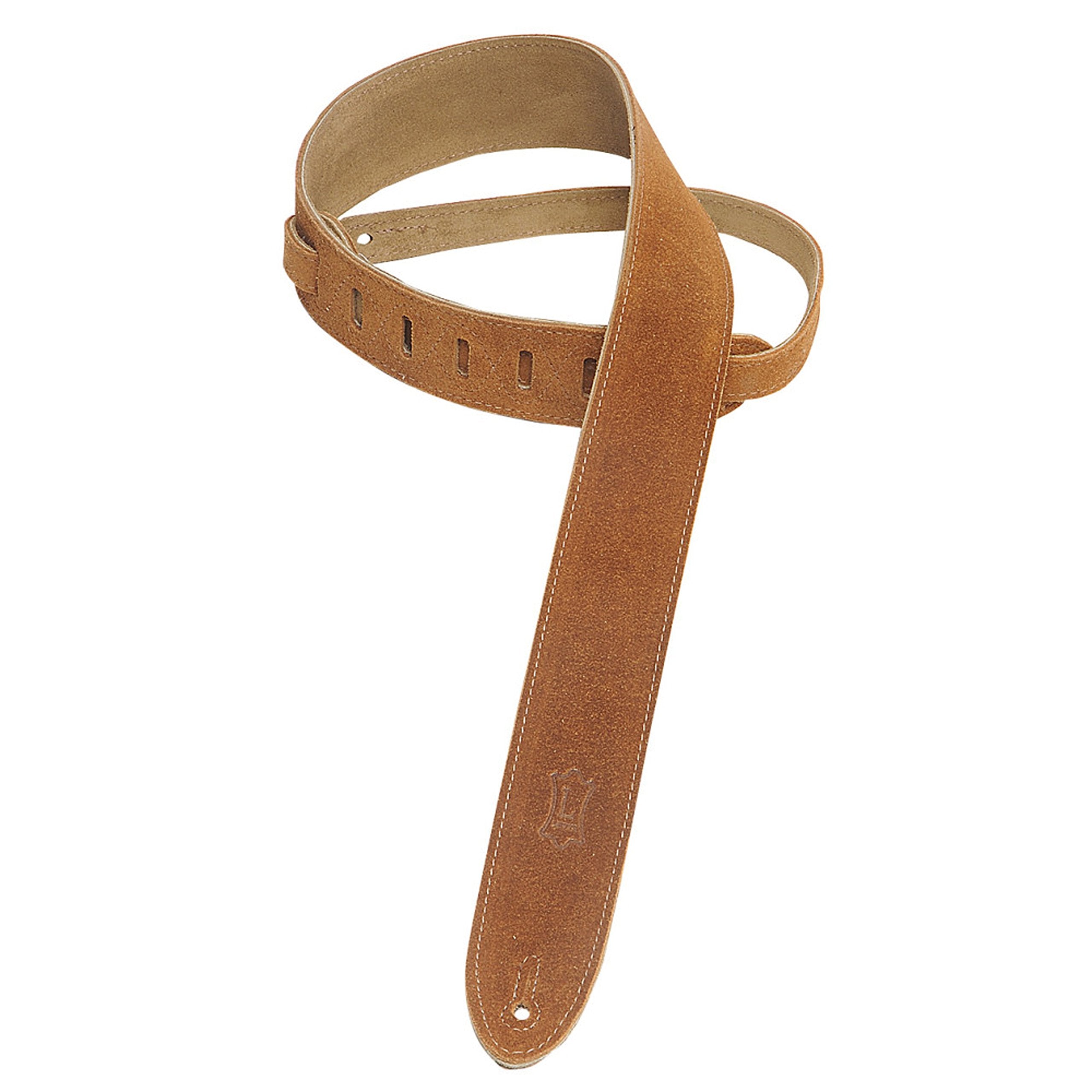Levys Leathers Simply Suede Series 2 Guitar Strap with Loop and Ladder Height Adjustment, Honey (MS12-HNY)