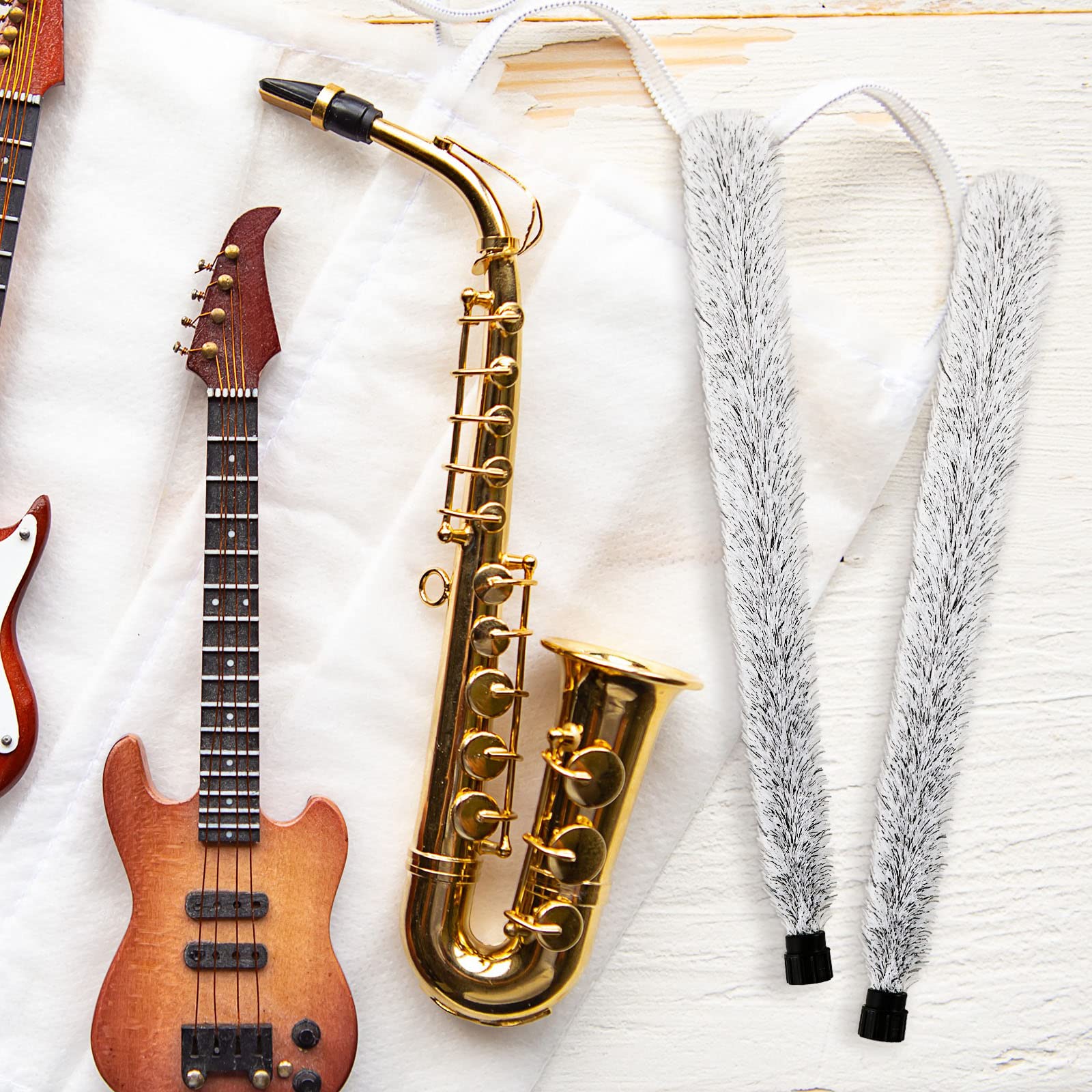 2 Pcs Alto Sax Pad Saver Brush Cleaner Saxophone Cleaning Brush Flute Maintain Care Tool Saxophone Accessories Instrument Gifts,