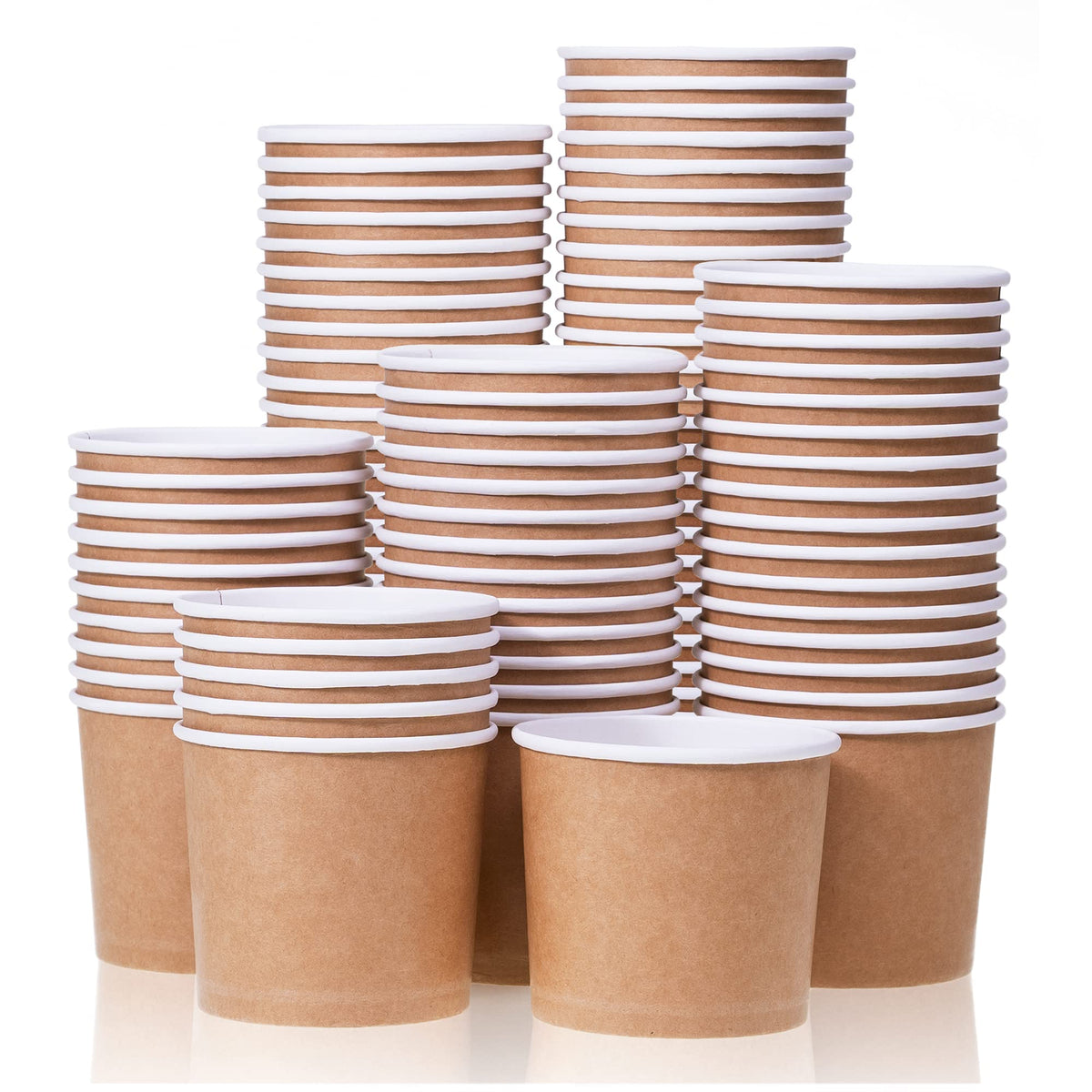 Matican Paper Ice Cream Cups - 100-Count 11-Oz Disposable Dessert Bowls For Hot Or Cold Food, 11-Ounce Party Supplies Treat Cups