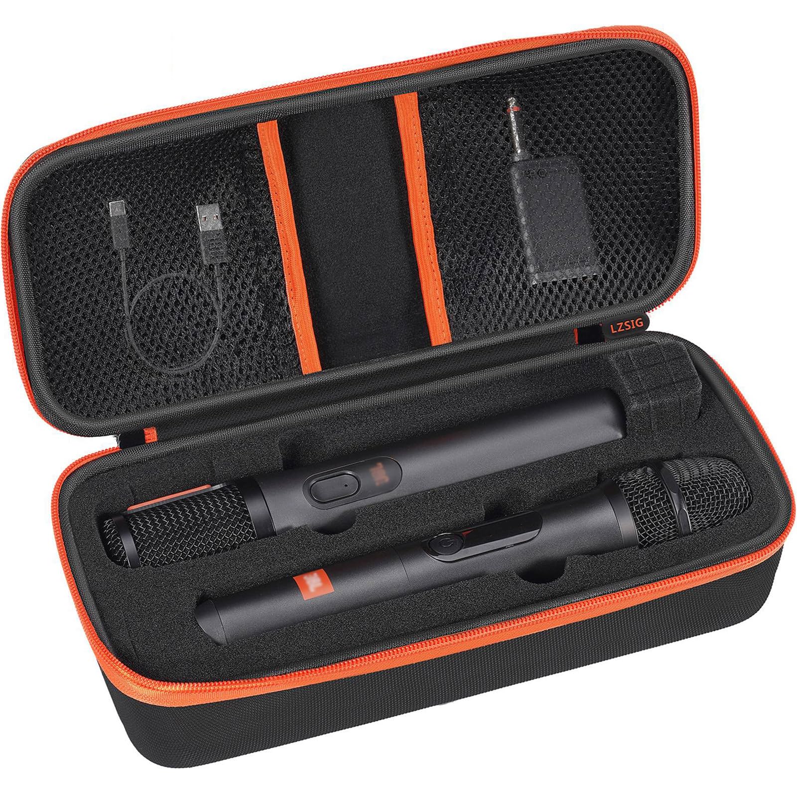 Wireless Microphone Case Compatible with JBL Wireless Two Microphone System, Dual Wireless Mic Case for Party Box, Singing Karao