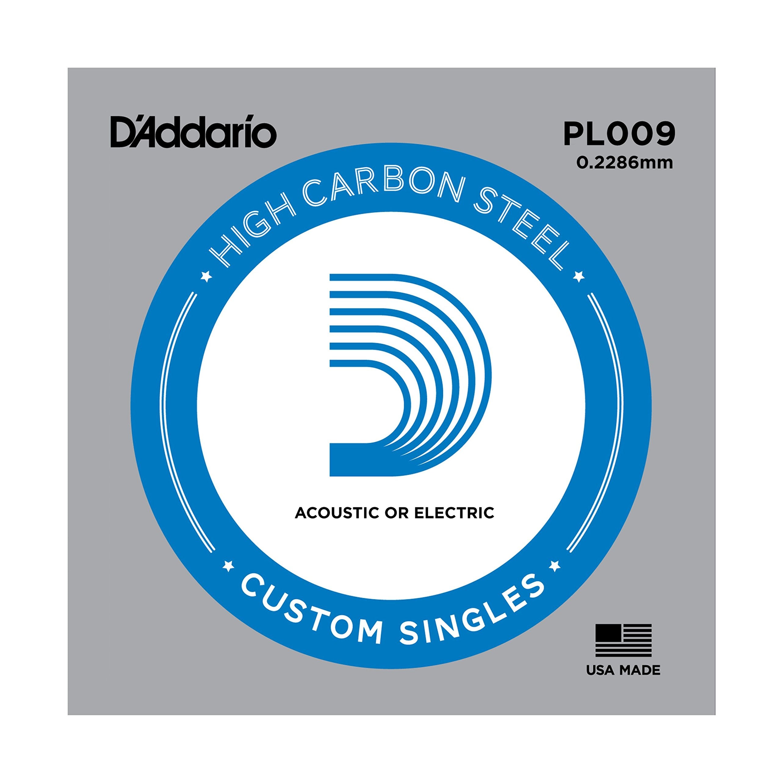 DAddario PL009 Plain Steel Guitar Single String, .009