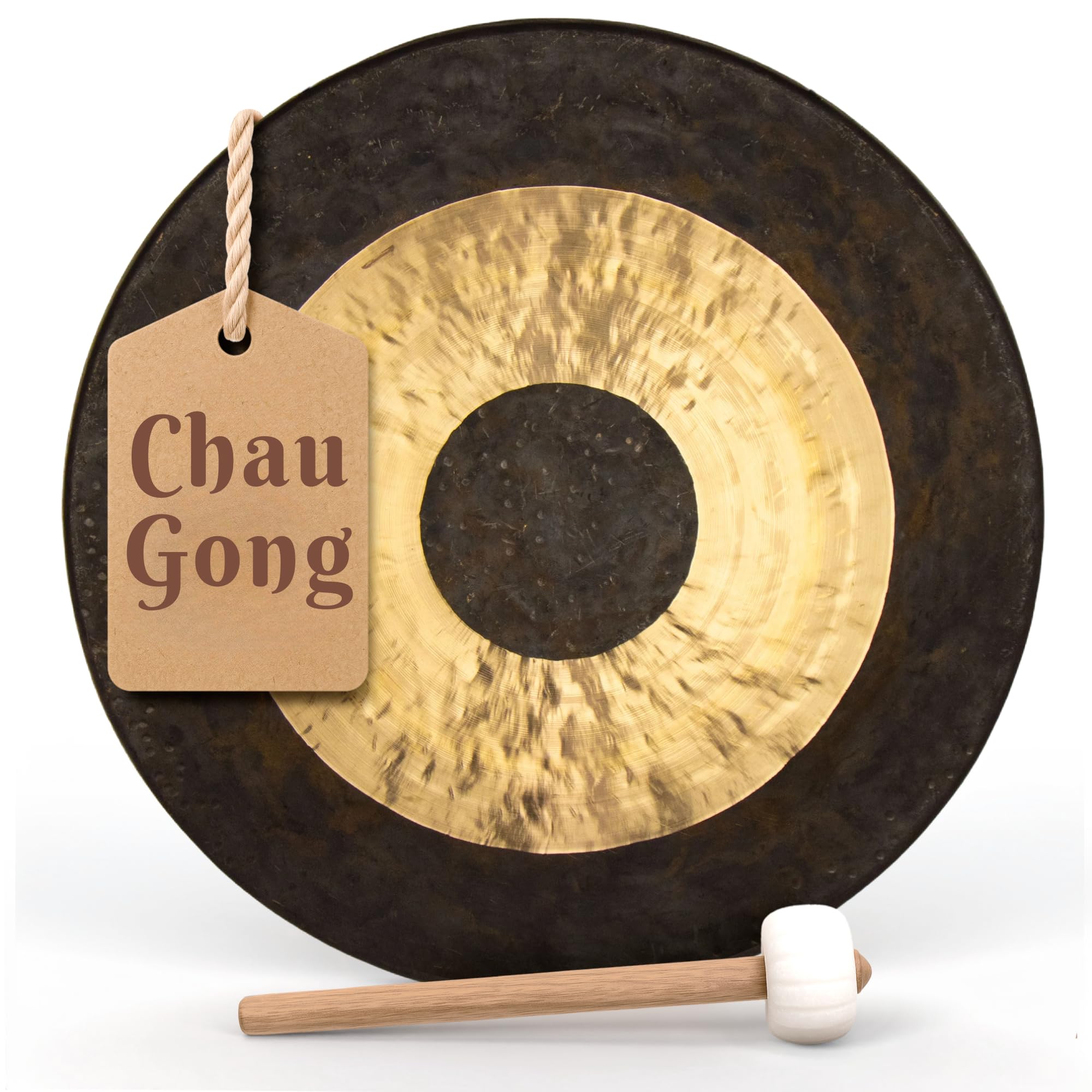The Gong Shop Handcrafted Chinese Gong - Rich Wash & Deep Resonant Tones for Meditation, Sound Healing, Yoga or Home Decor (6 Ch