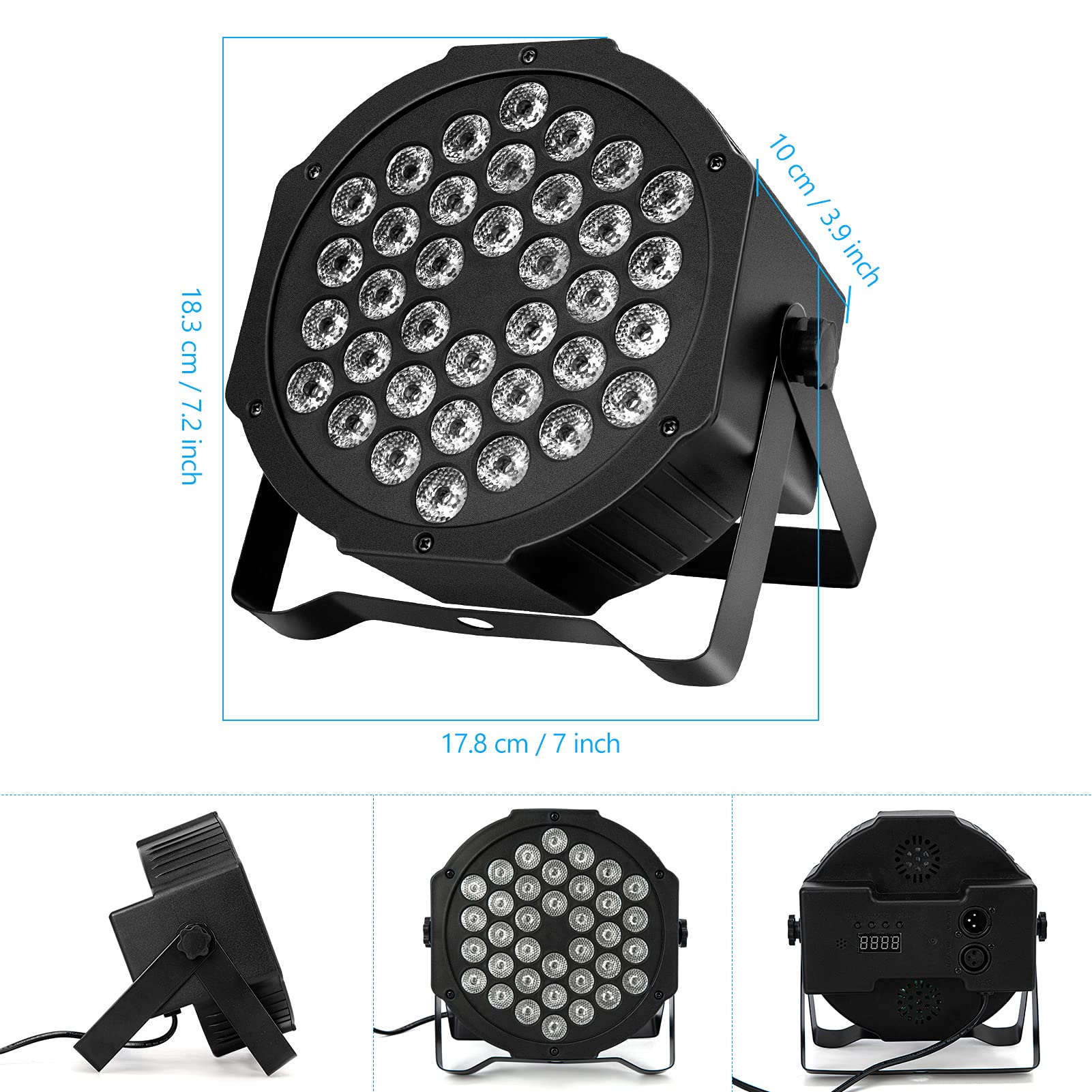 Litake 36 LED Stage Lights,DJ Par Lights Sound Activated,DMX & Remote Controlled LED Uplights for Events Wedding Dance Floor Par