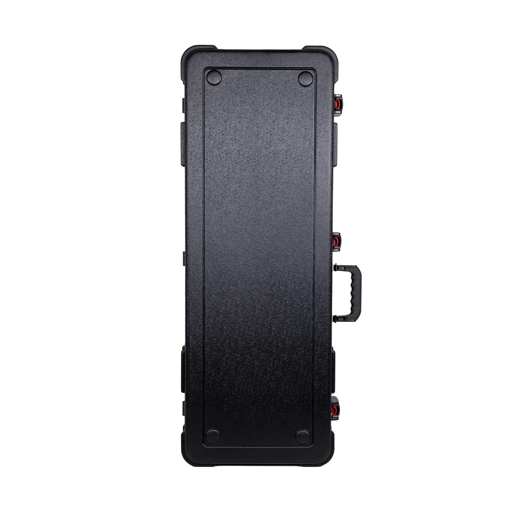 Crossrock ABS Electric Guitar Flight Case for Stratocaster & Telecaster | Black Matte Finish, Burgundy Velvet Interior, TSA Lock