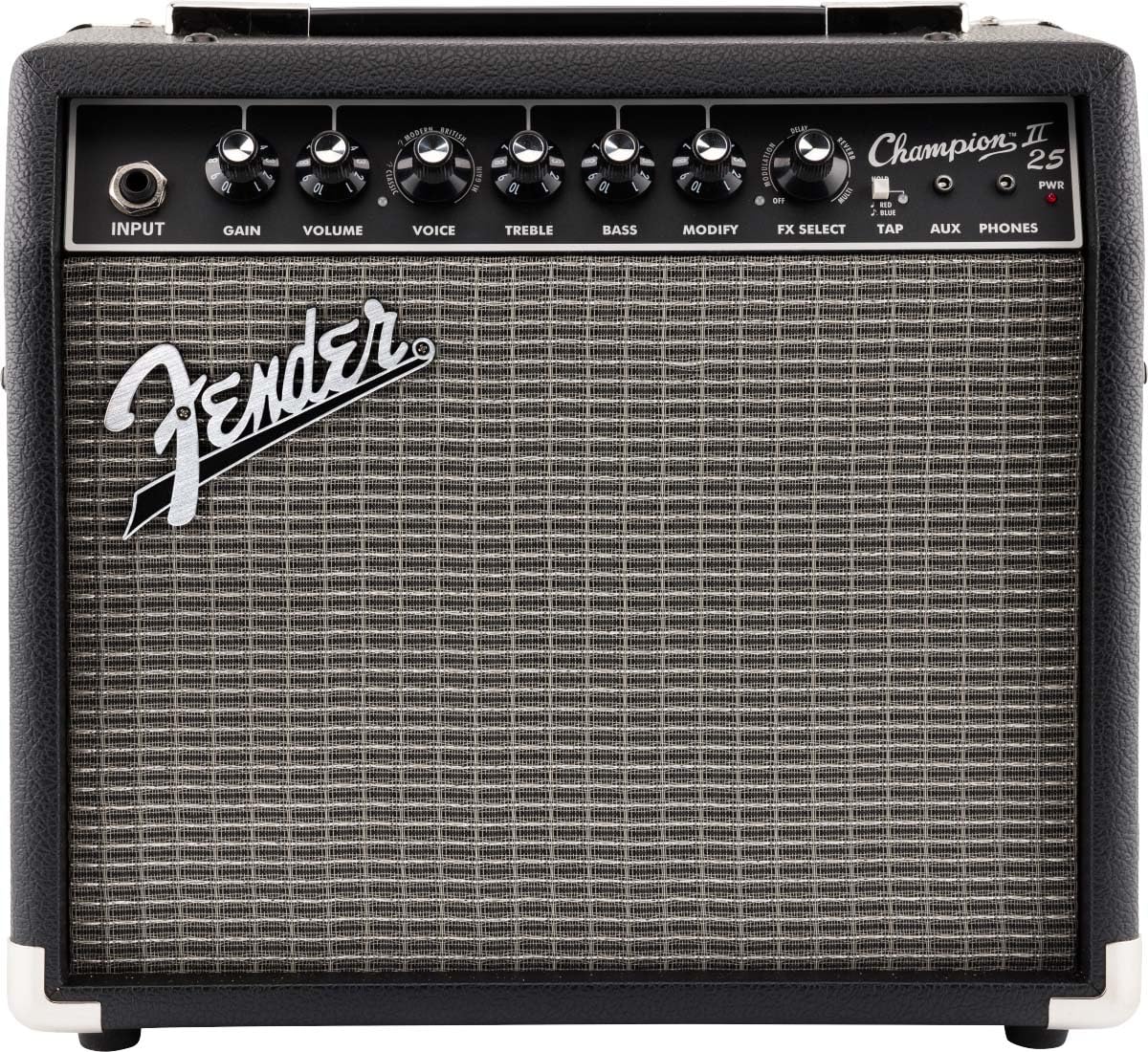 Fender Champion II 25 Watt Guitar Combo Amplifier Bundle with Cable, Austin Bazaar Exclusive 12-Pack Picks, and Instructional Vi
