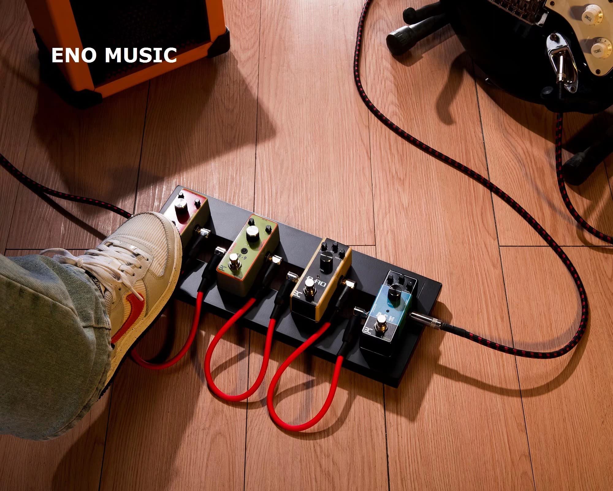 ENO MUSIC Stompbox Portable Aluminum Alloy Guitar Effects Mini Pedal board and Case Kit with Mounting Tape and Cable Ties/Pedals
