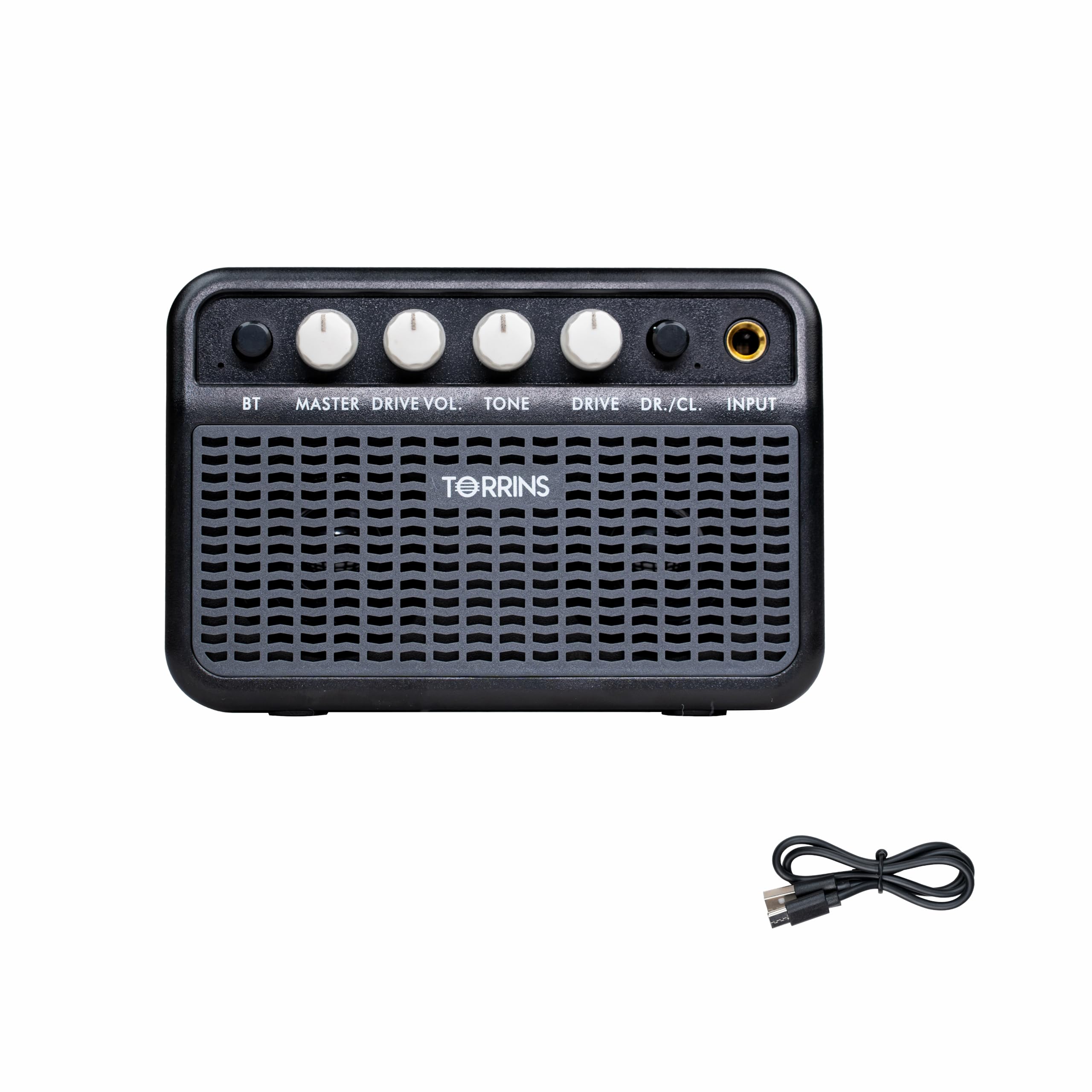Torrins Mini Guitar Amplifier - Dual Channel Clean/Drive, Bluetooth Practice Amp, Portable Rechargeable Electric Guitar Speaker
