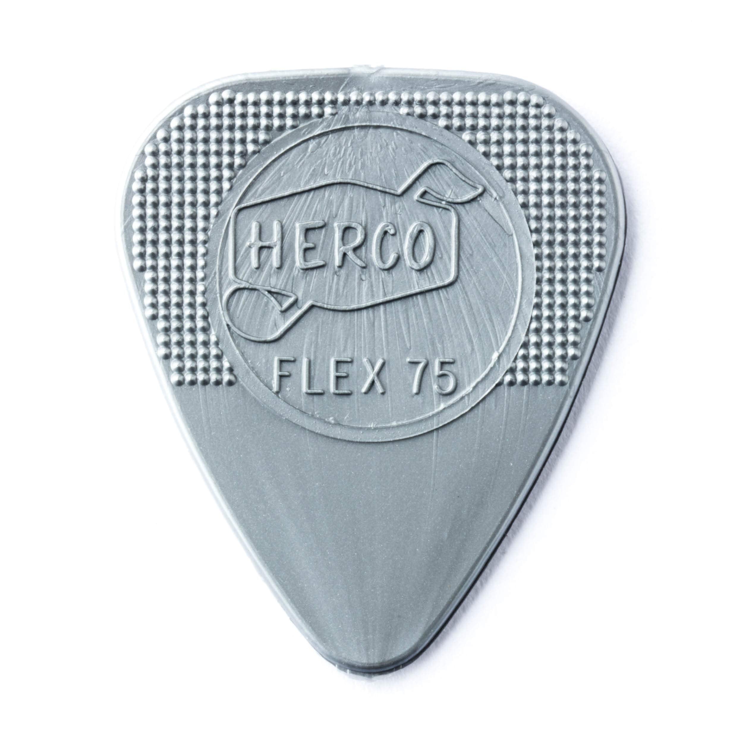 Herco He211 Flex 75 Nylon Flat Picks, Silver, Heavy, 100/Bag