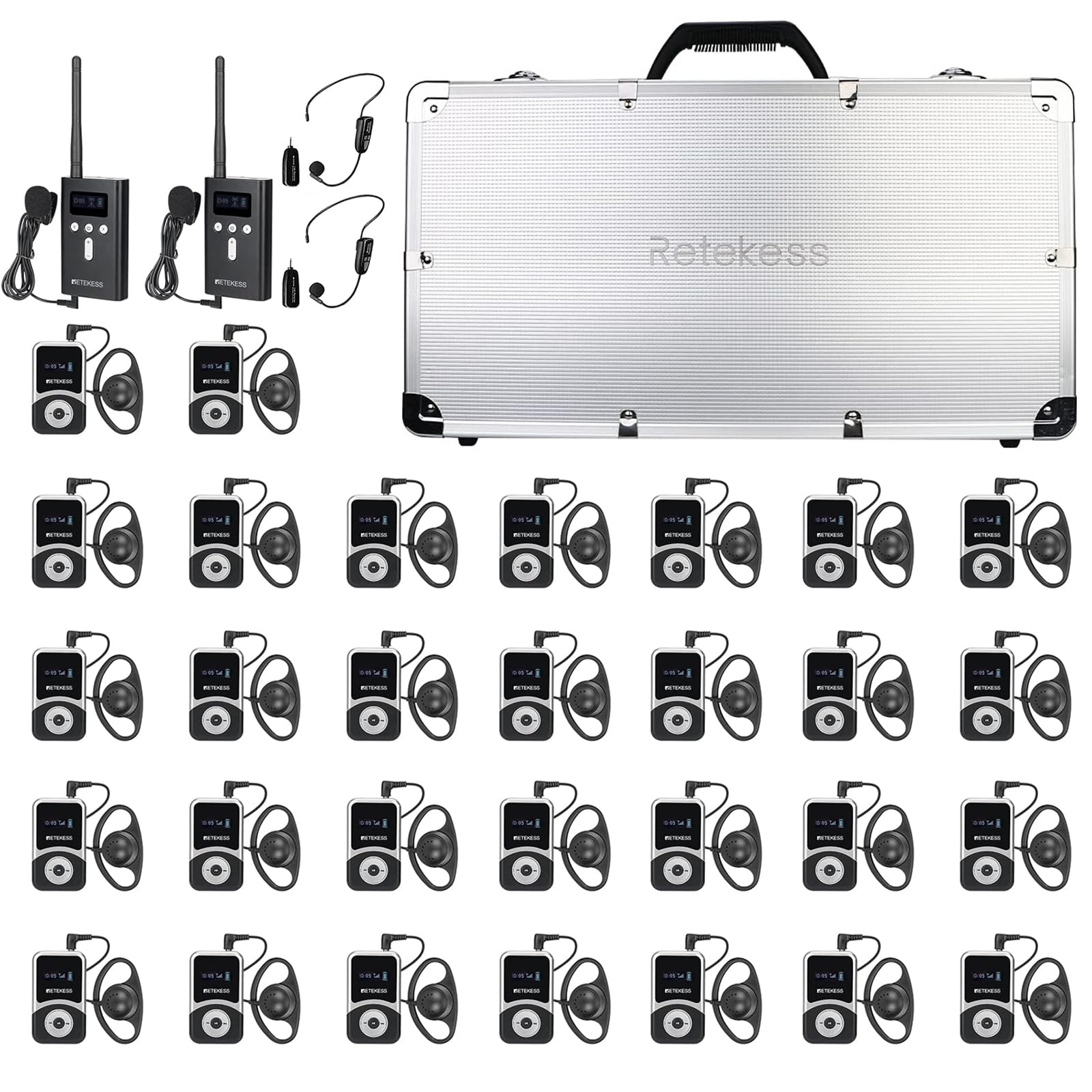 Retekess T130S Wireless Tour Guide System, Church Translation System, 2nd Generation T130, 100m/328ft, Tour Guide Headsets for P