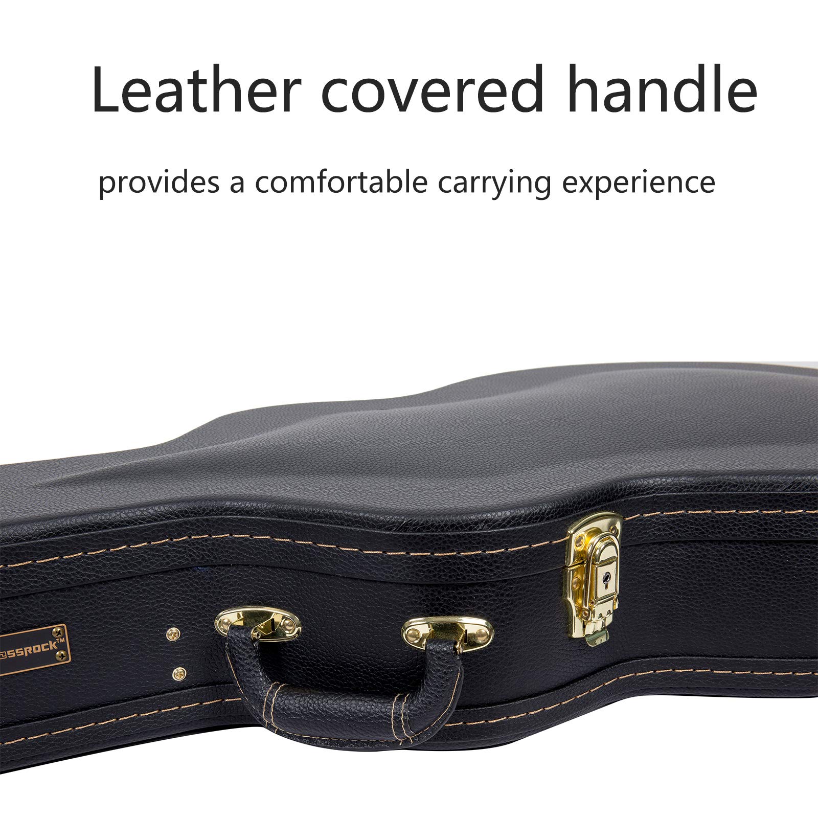 Crossrock Hardshell Arch Top Wood Case fits Les Paul Electric Guitars-Black(CRW620LBK)