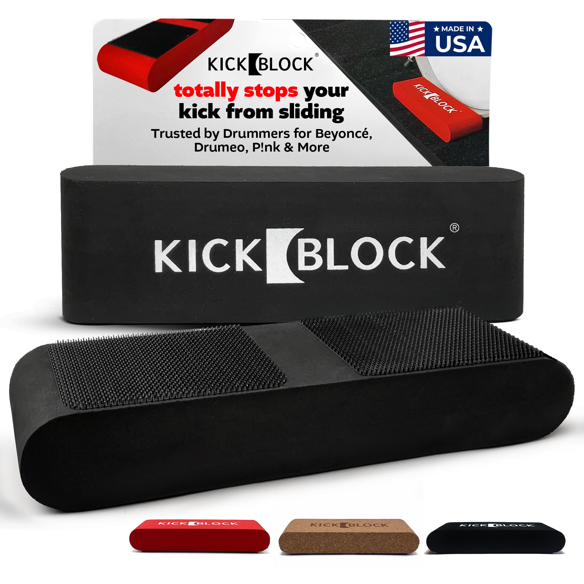 KickBlock Bass Drum Anchor - World s Best Drum Stopper for Creep and Slide Prevention - Ultra-Grip Technology - Lightweight and