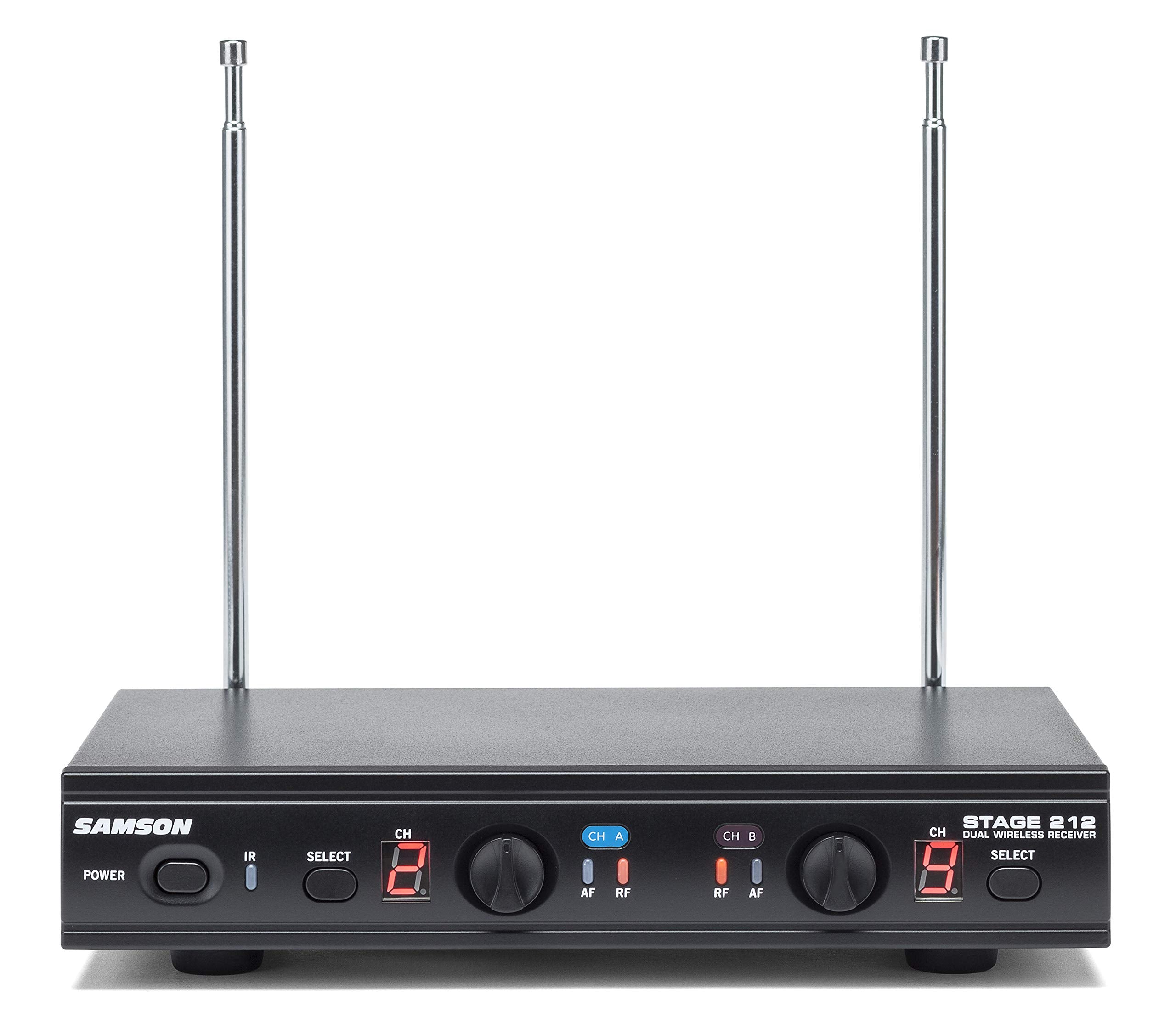 Samson Stage 212 Dual Vocal VHF Frequency Agile Wireless System (2) Q6 Dynamic Mics