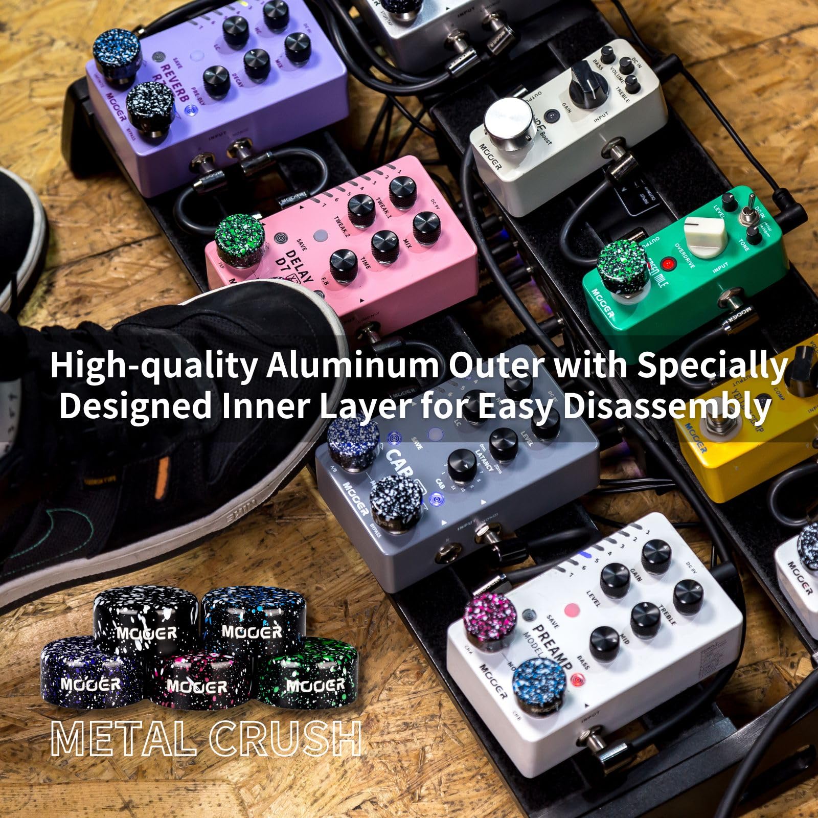 MOOER Metal Crush FT-MRB05 Universe Series Colorful Metal Footswich Toppers for Guitar Effects Pedal, Bass Effects Pedal