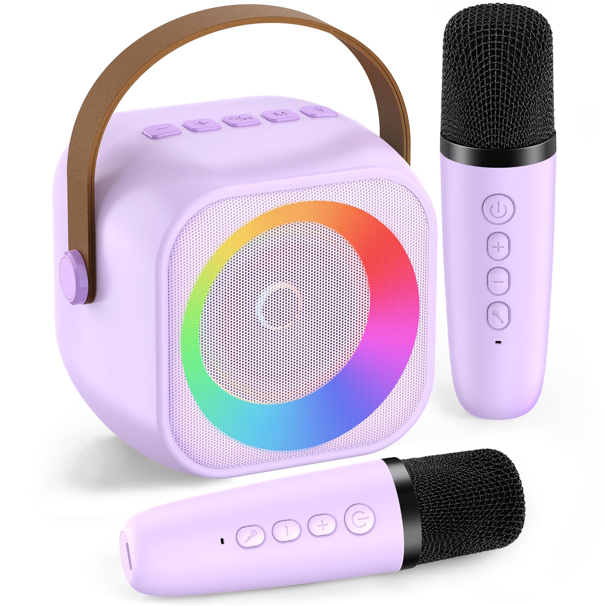 Karaoke Machine for Kids Adults, Karaoke Toys Gifts for Girls Boys, Portable Bluetooth Speaker with Wireless Microphone, Birthda