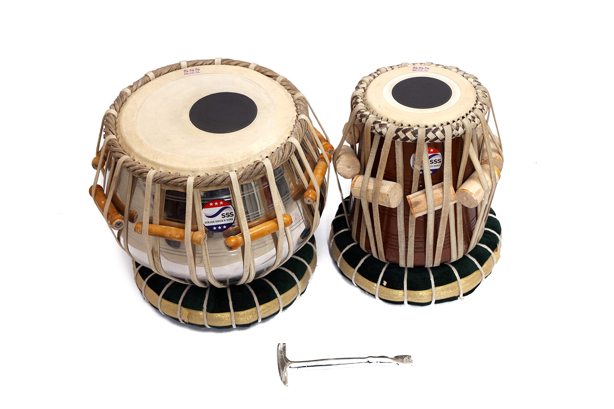 SURJAN SINGH AND SONS Steel tabla jodi set with all accessories