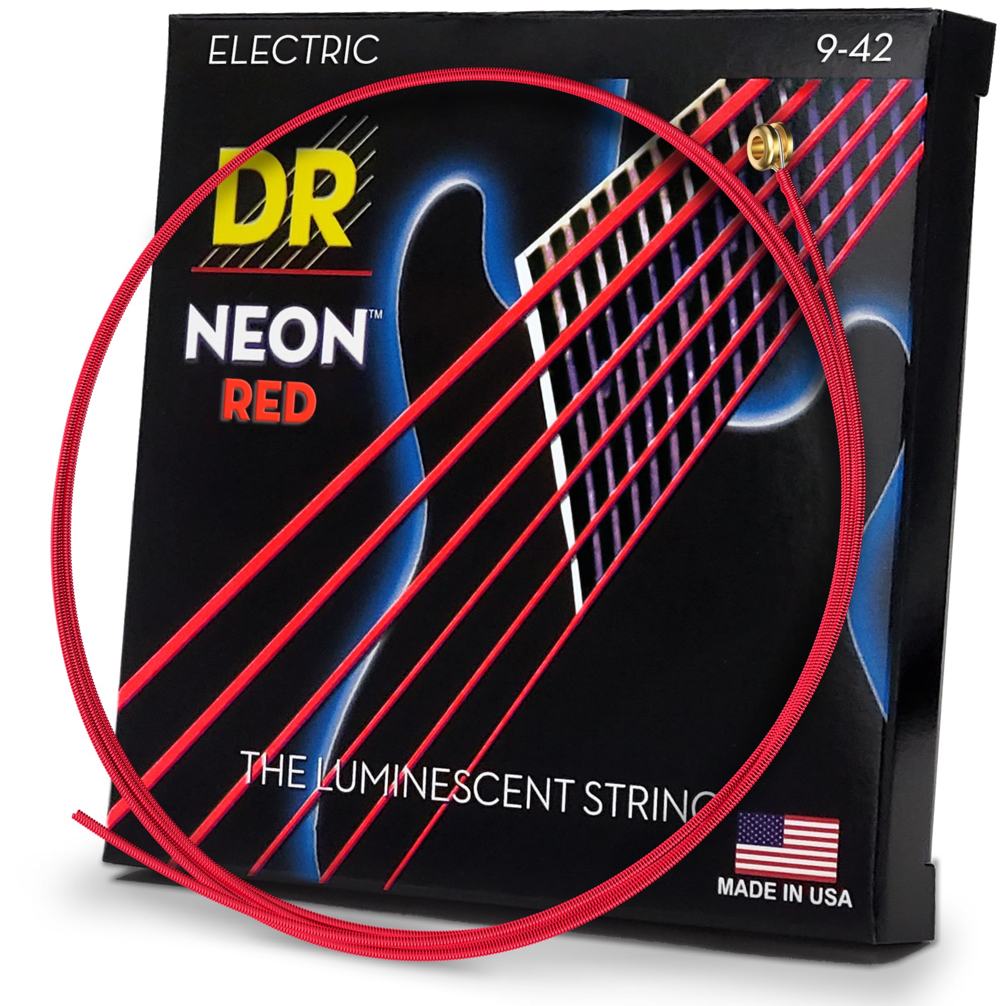 DR Strings Hi-Def Neon Red Electric Lite