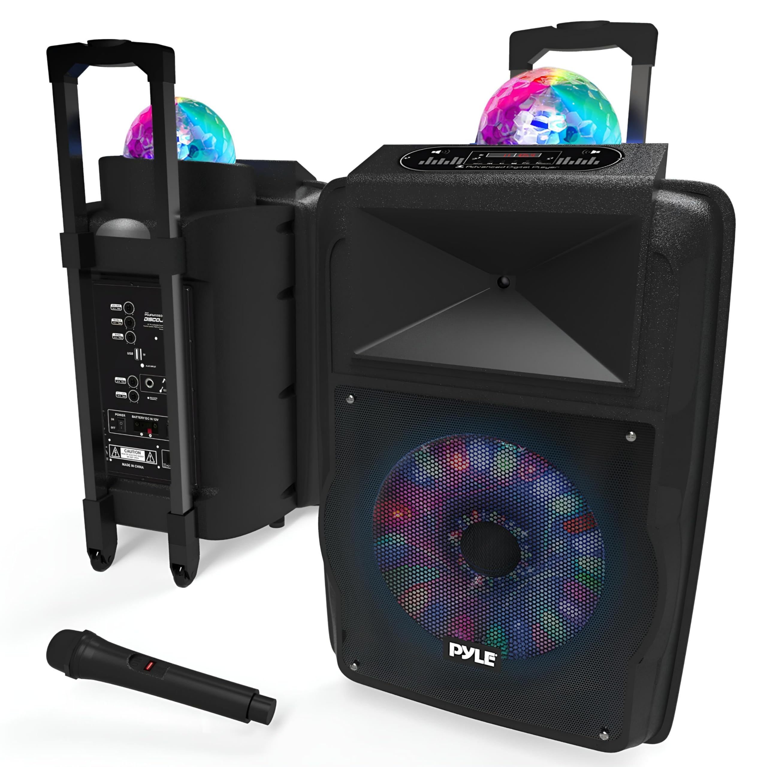 Pyle Wireless Portable PA Speaker System - 700 W Battery Powered Rechargeable Sound Speaker and Microphone Set with Bluetooth MP