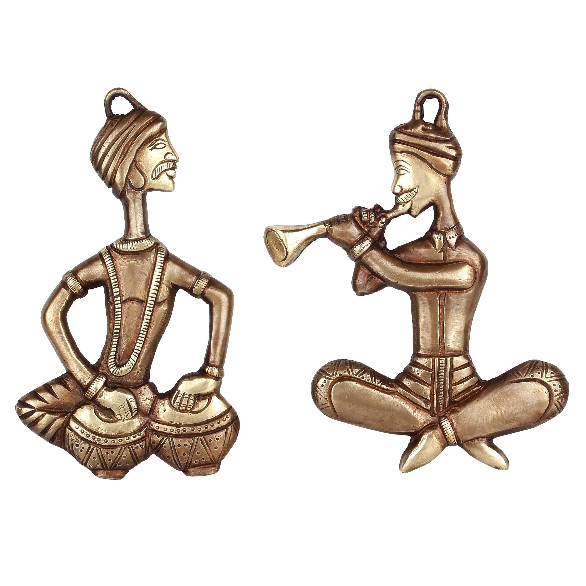Aesthetic Decors Musical Man Pair W/Tabla &Shanai