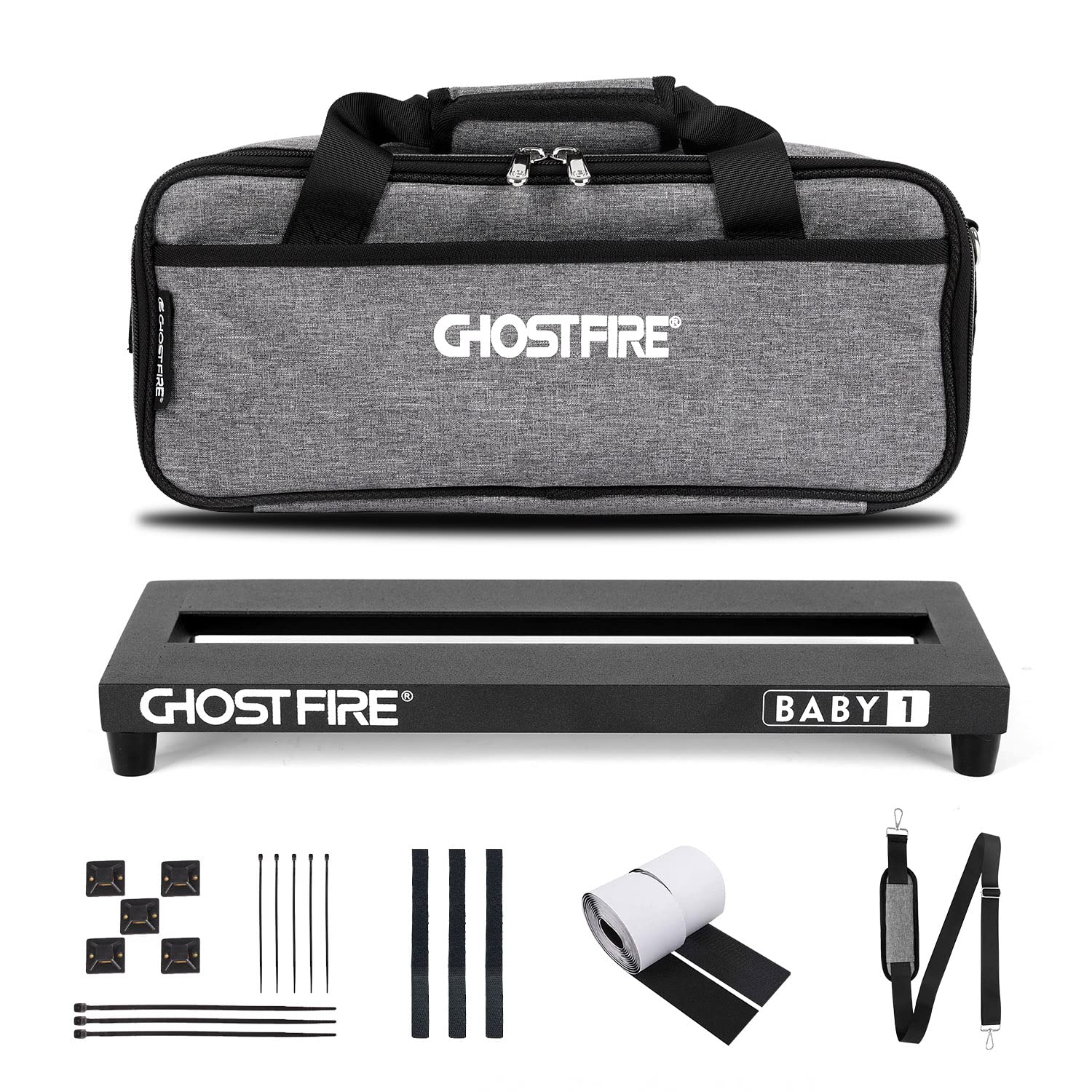 Ghost Fire Guitar Pedal Board Aluminum Alloy 1.08Lb Effect Pedalboard 13.7''X5.5''X1.9'' With Carry Bag,V Series (V-Baby 1)