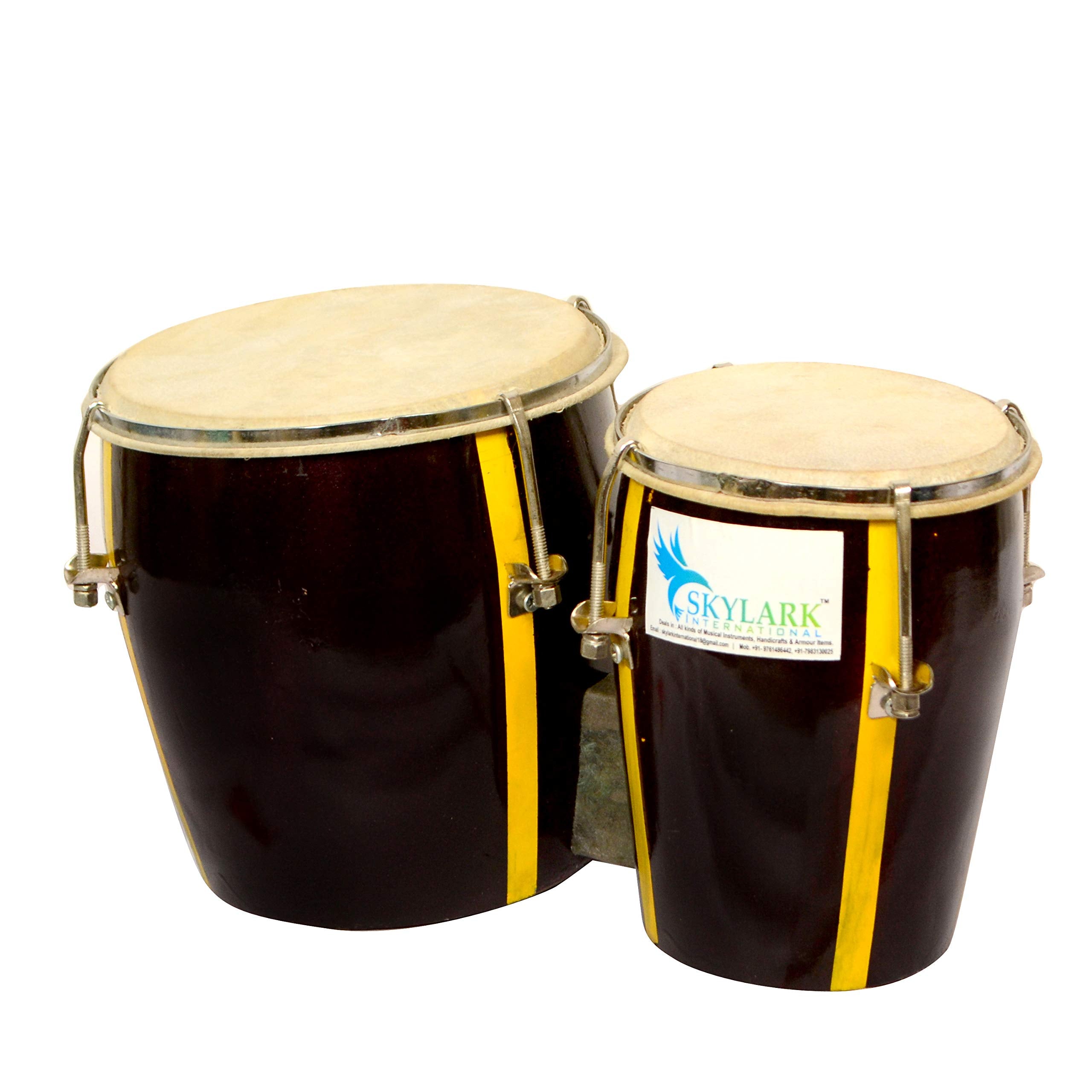 Skylark International Wooden Bongo Drum (Coke Yellow) Supreme Quality