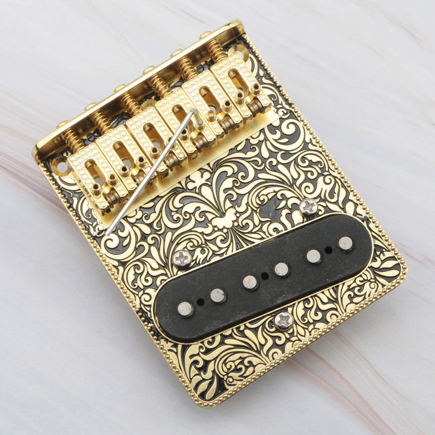 Swhmc 6 strings Saddle Bridge Plate Pickup Set 3 Way Switch Control Plate Vintage Tail Piece Neck Pickup Set for Electric Guitar