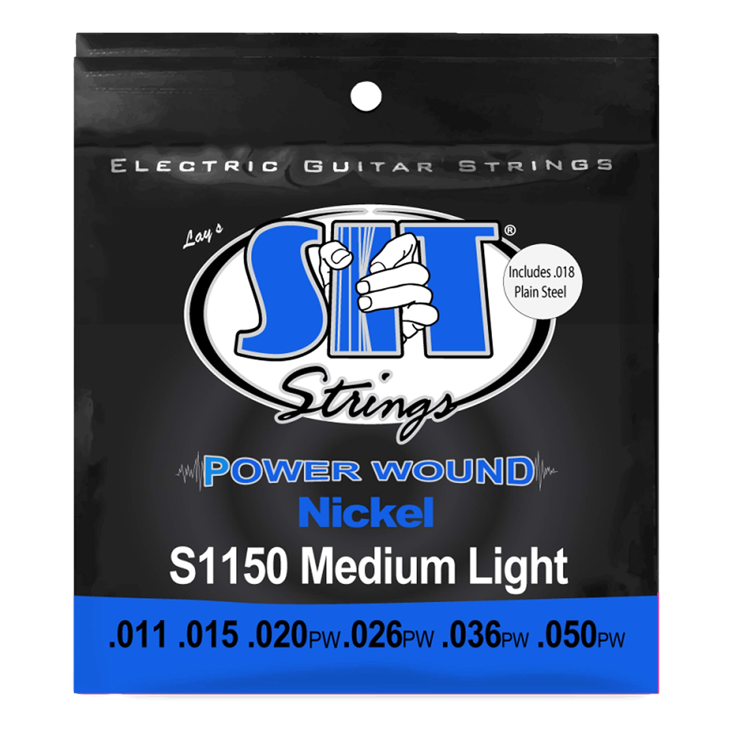SIT Strings Power Wound Nickel Electric Guitar Strings (S.I.T.), Medium Light 11-50, S1150