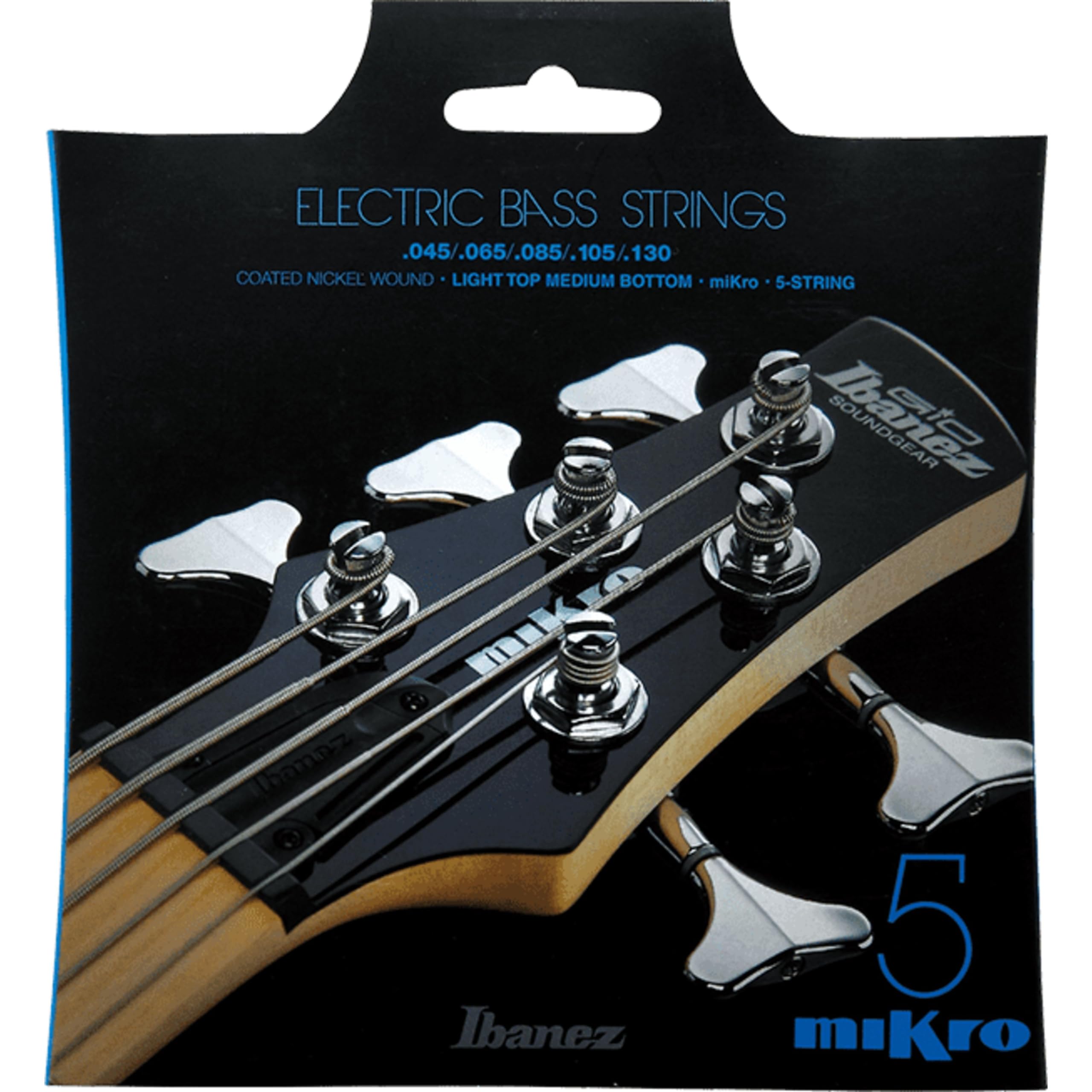 Ibanez IEBS5CMK Nickel-wound miKro Bass Guitar Strings - .045-.130 Light Top/Medium Bottom, 5-string