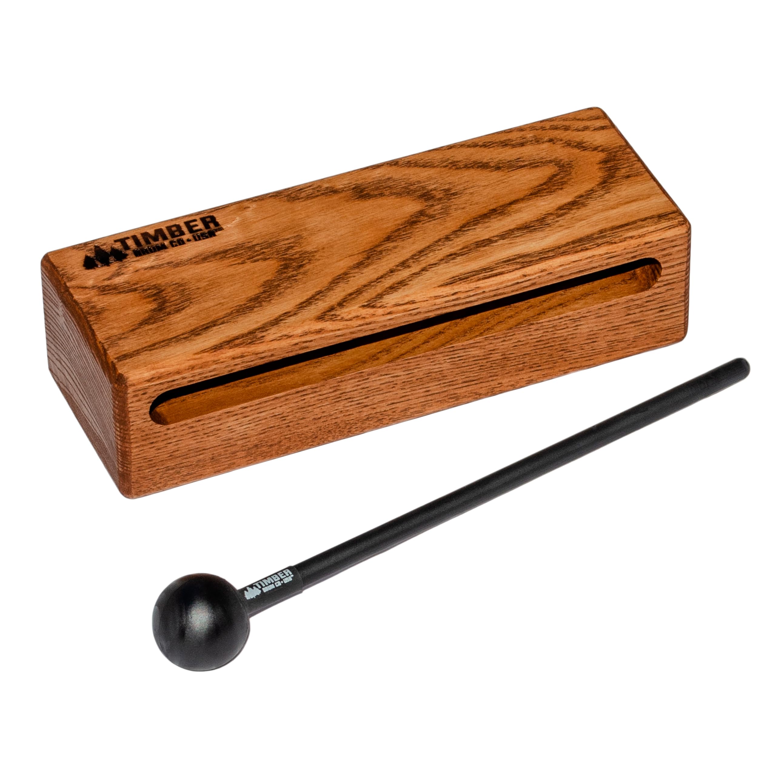 Timber Drum Co. 7 Wood Block with Mallet - Made in U.S.A. - Creates Loud and Resonant Tone from Handcrafted Solid American Hardw