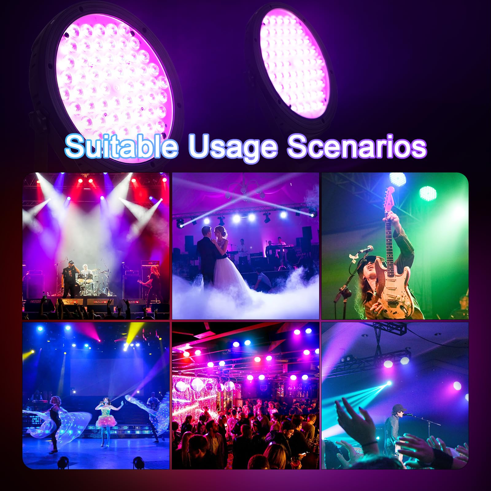 BETOPPER Stage Lighting 120W Par Light RGBW 4-in-1 Stage Lights, DJ Light DMX for Concert and Events,1 Pack