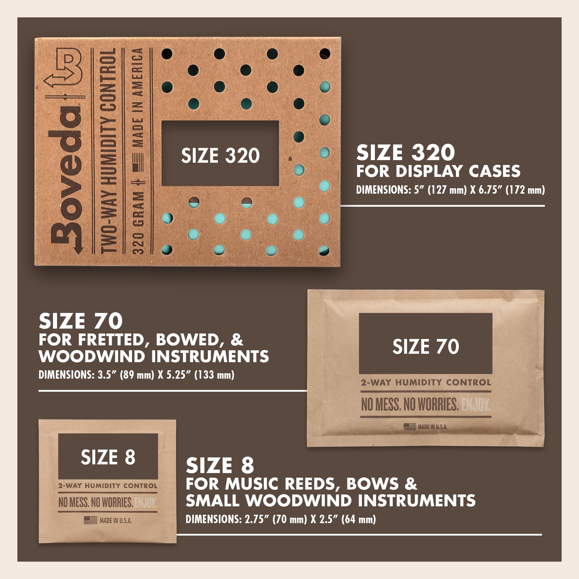 Boveda Music Large Starter Kit - (3) 49% RH Standard Boveda - Ideal Two-Way Humidty Control for MOST CLIMATES - For Guitars & Ot