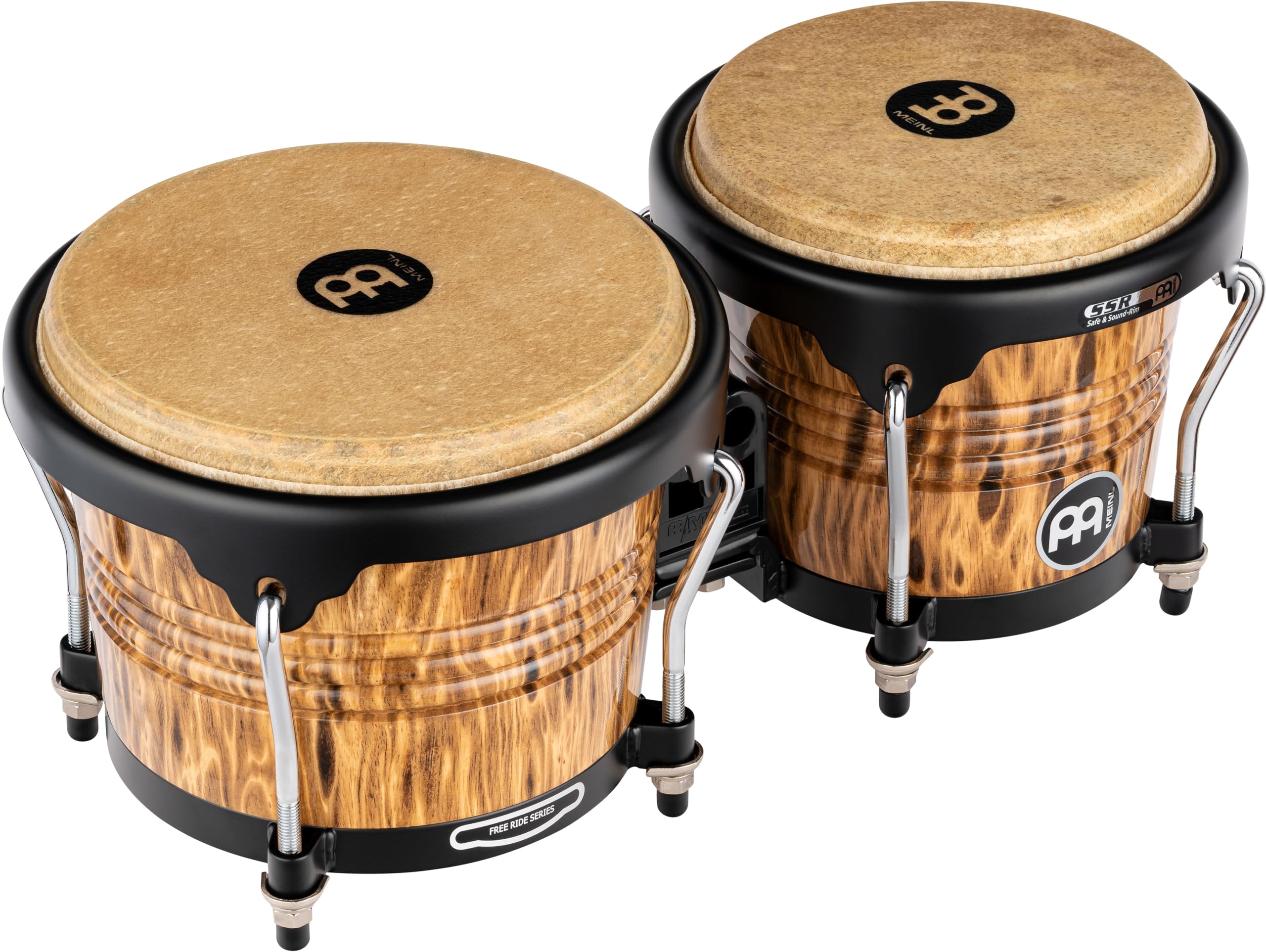 Meinl Percussion Bongos Hand Drum Set 6.75 and 8 with Hardwood Shells and Tuning Key - NOT Made in China - Marathon Designer Ser