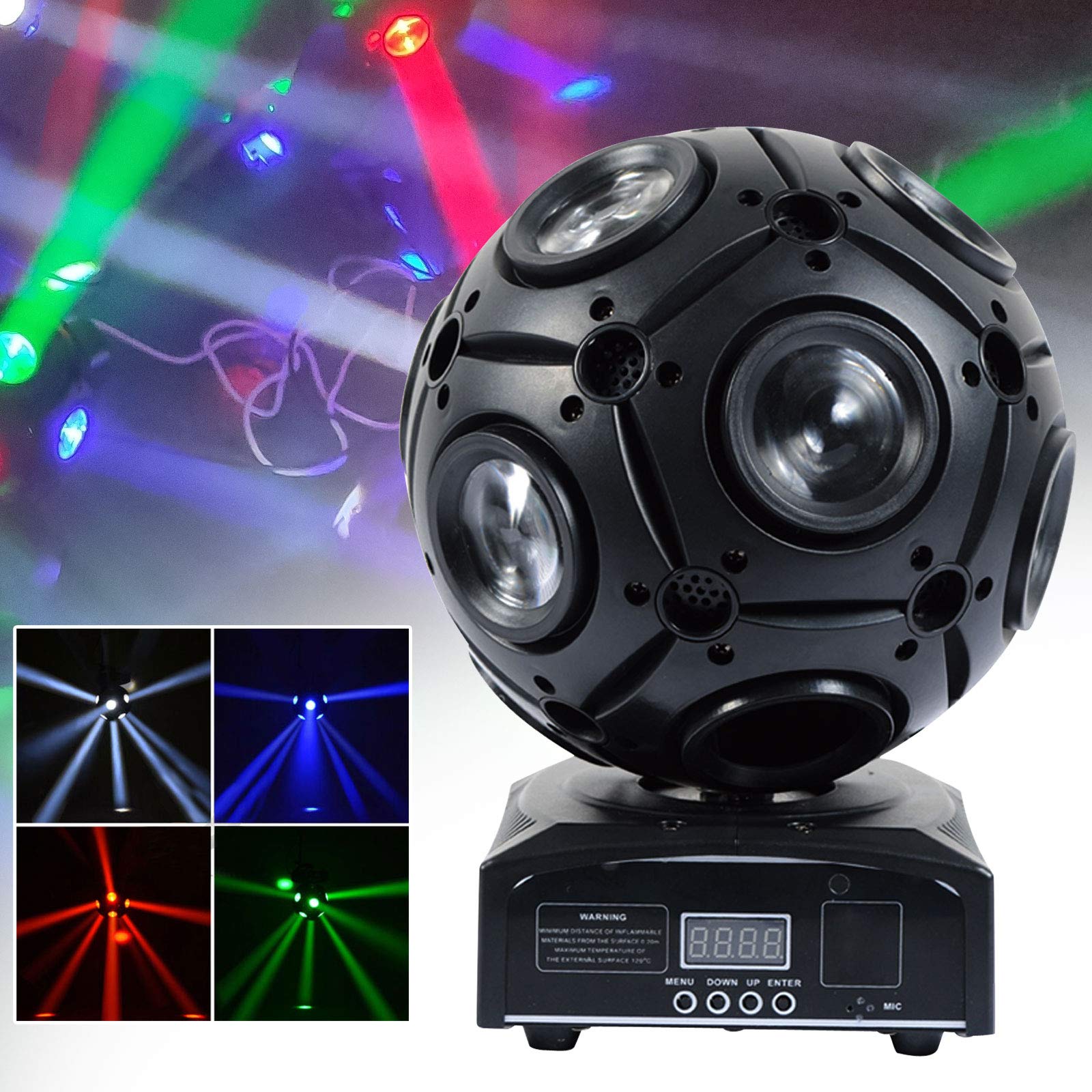 Stage Light 4 In1 Dj Rotating Ball Lighting Led Professional Led Stage Light Pinspot Lights Sound Activated Dmx 512 Rgbw Lights