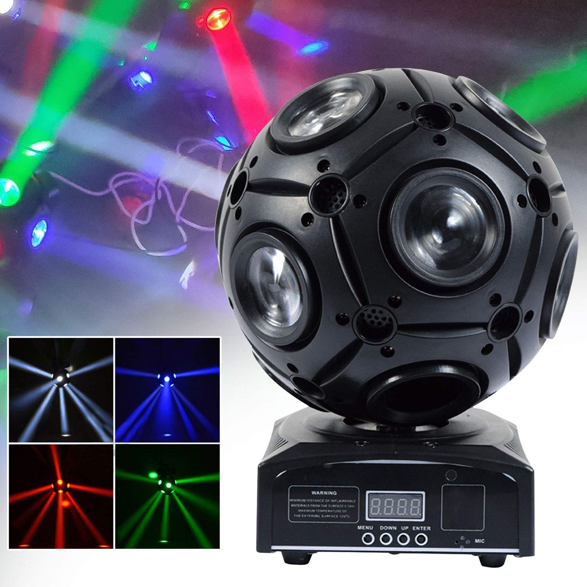 Stage Light 4 In1 Dj Rotating Ball Lighting Led Professional Led Stage Light Pinspot Lights Sound Activated Dmx 512 Rgbw Lights