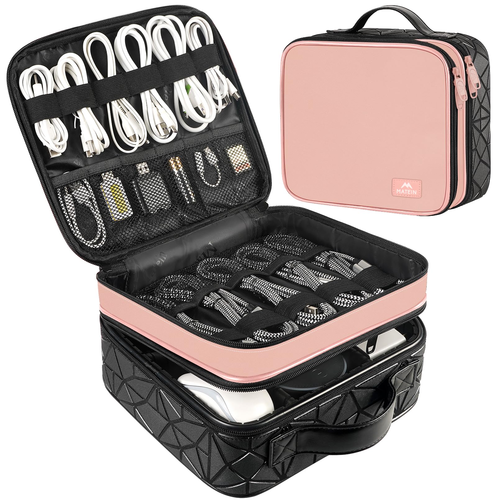 MATEIN Cord Organizer Case with Adjustable Divider, DJ Cable File Bag for DJ Gear, Sound Instrument and Music Equipment Accessor