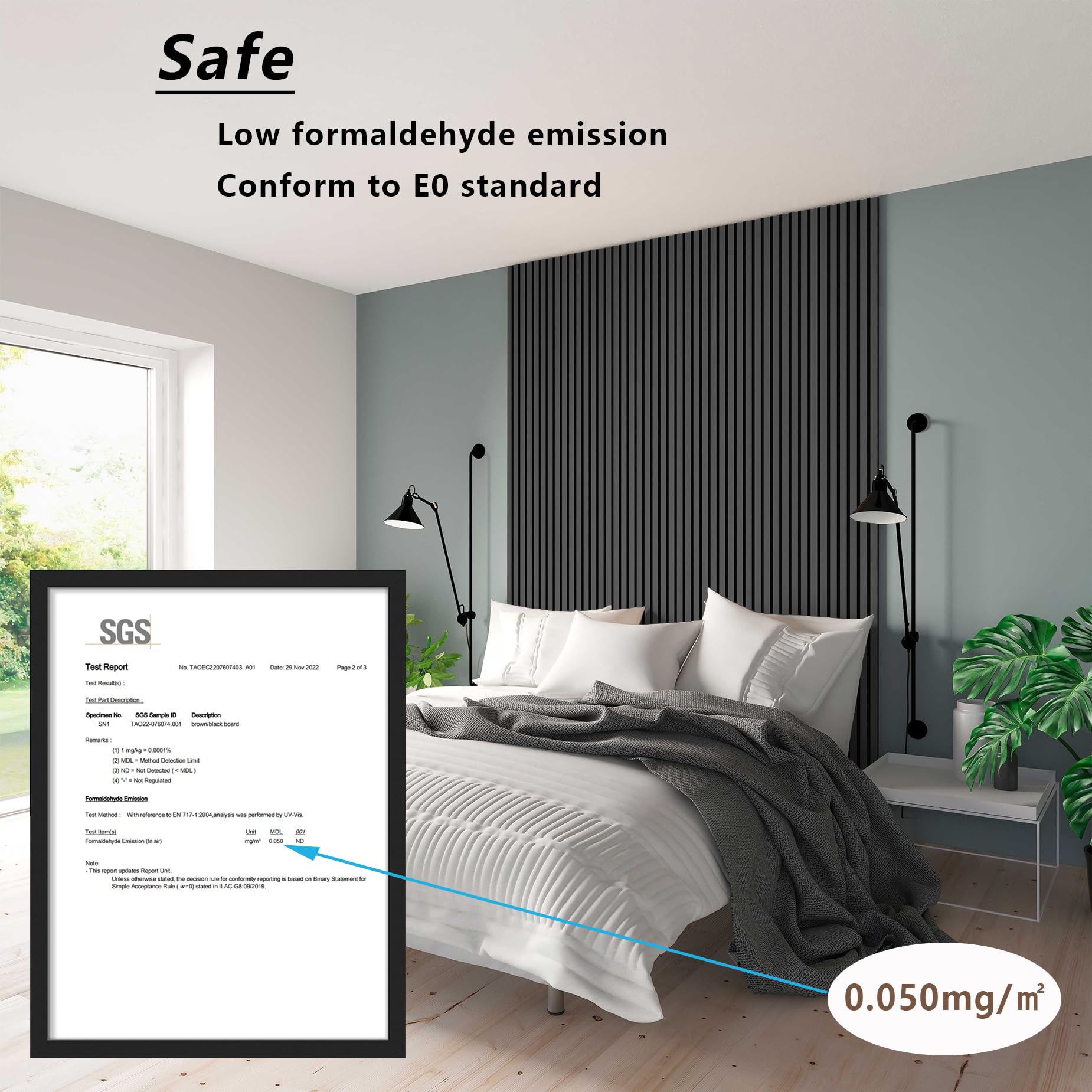 E-HAO 4-Piece Wood Slat Acoustic Panels for Stylish Decor and Noise Reduction, 3D Textured Panel for Ceiling and Wall - Black Oa