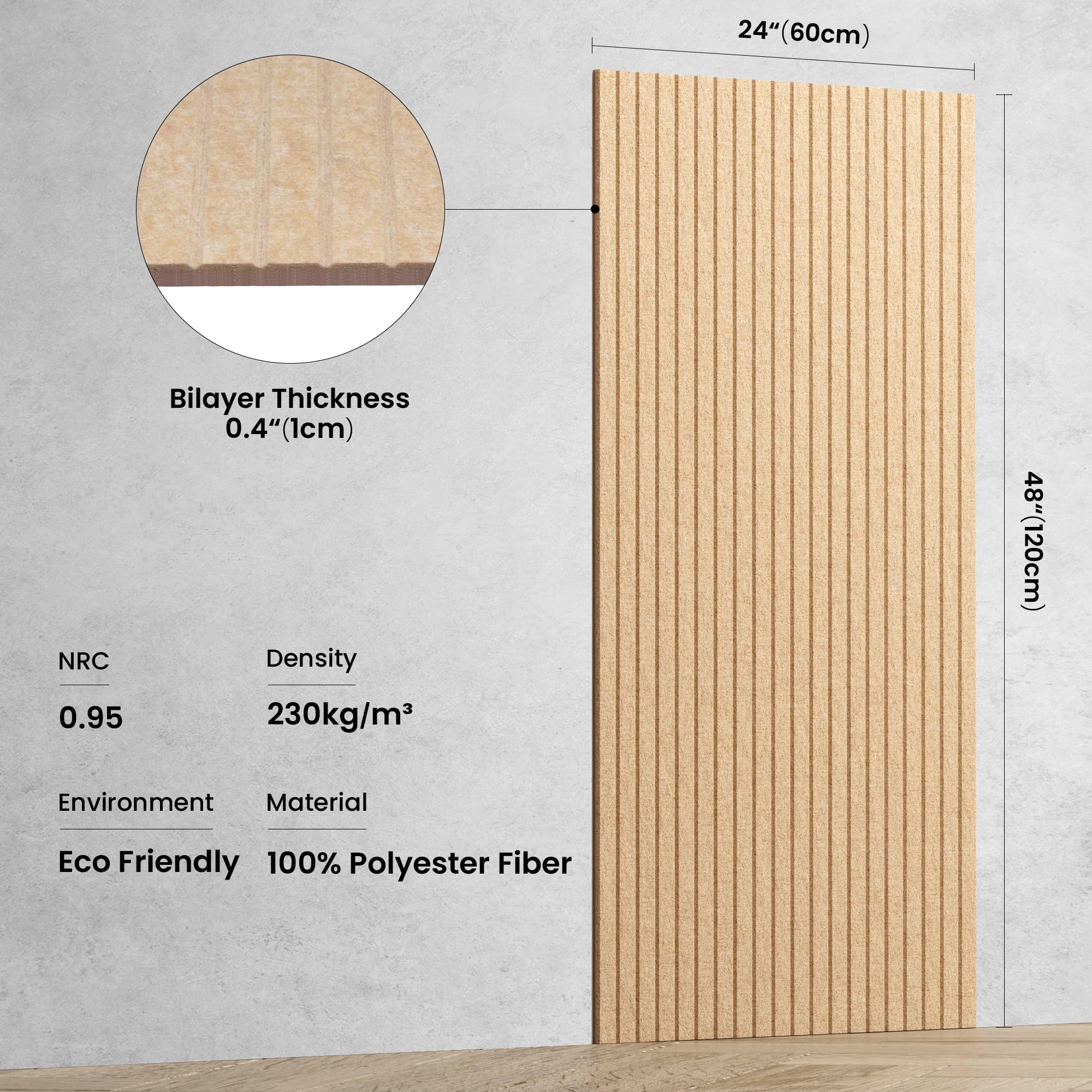 5 Pack Acoustic Panels, 48 x 24x 0.4 Inch Sound Proof Panels for Walls, Premium Wall Sound Absorbing Panels, Decorative Sound Da