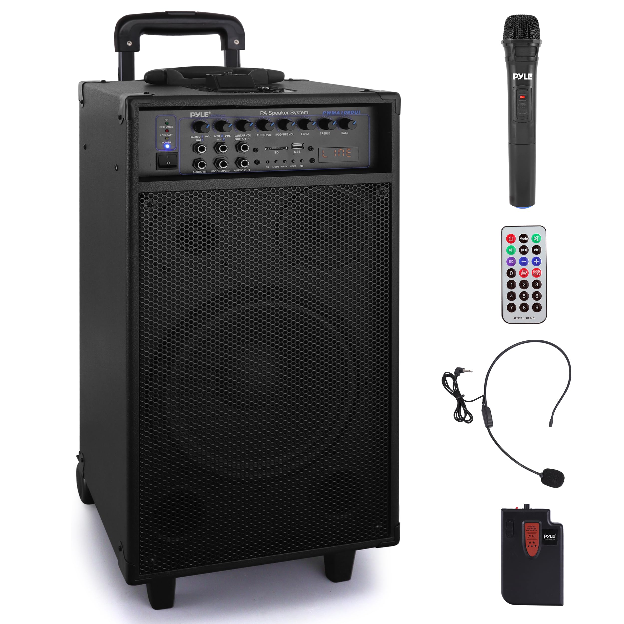 Pyle 800 Watt Outdoor Portable Wireless PA Loud speaker - 10 Subwoofer Sound System with Charge Dock, Rechargeable Battery, Ra