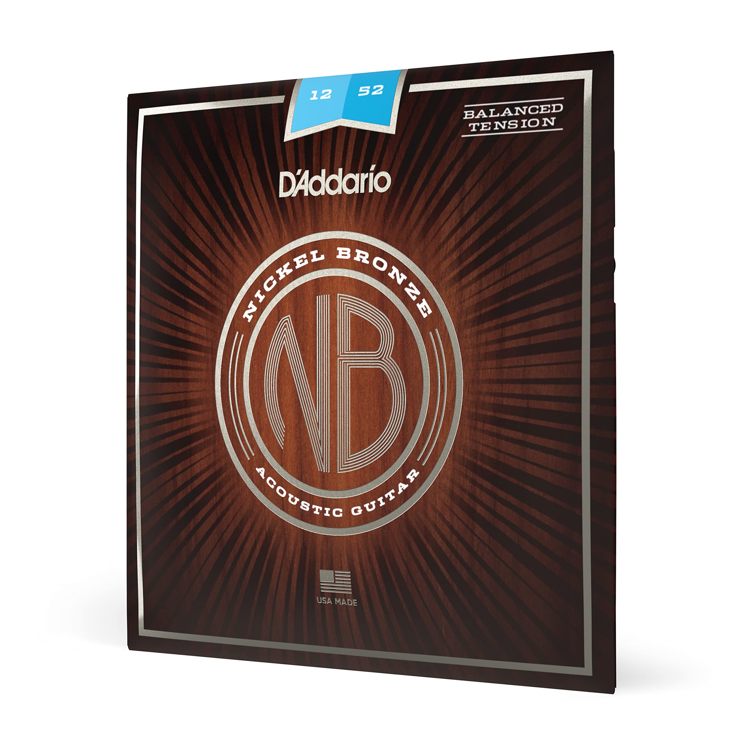 Daddario Guitar Strings - Acoustic Guitar Strings - Nickel Bronze - For 6 String Guitar - Natural, Clear, & Focused Tone - Nb125