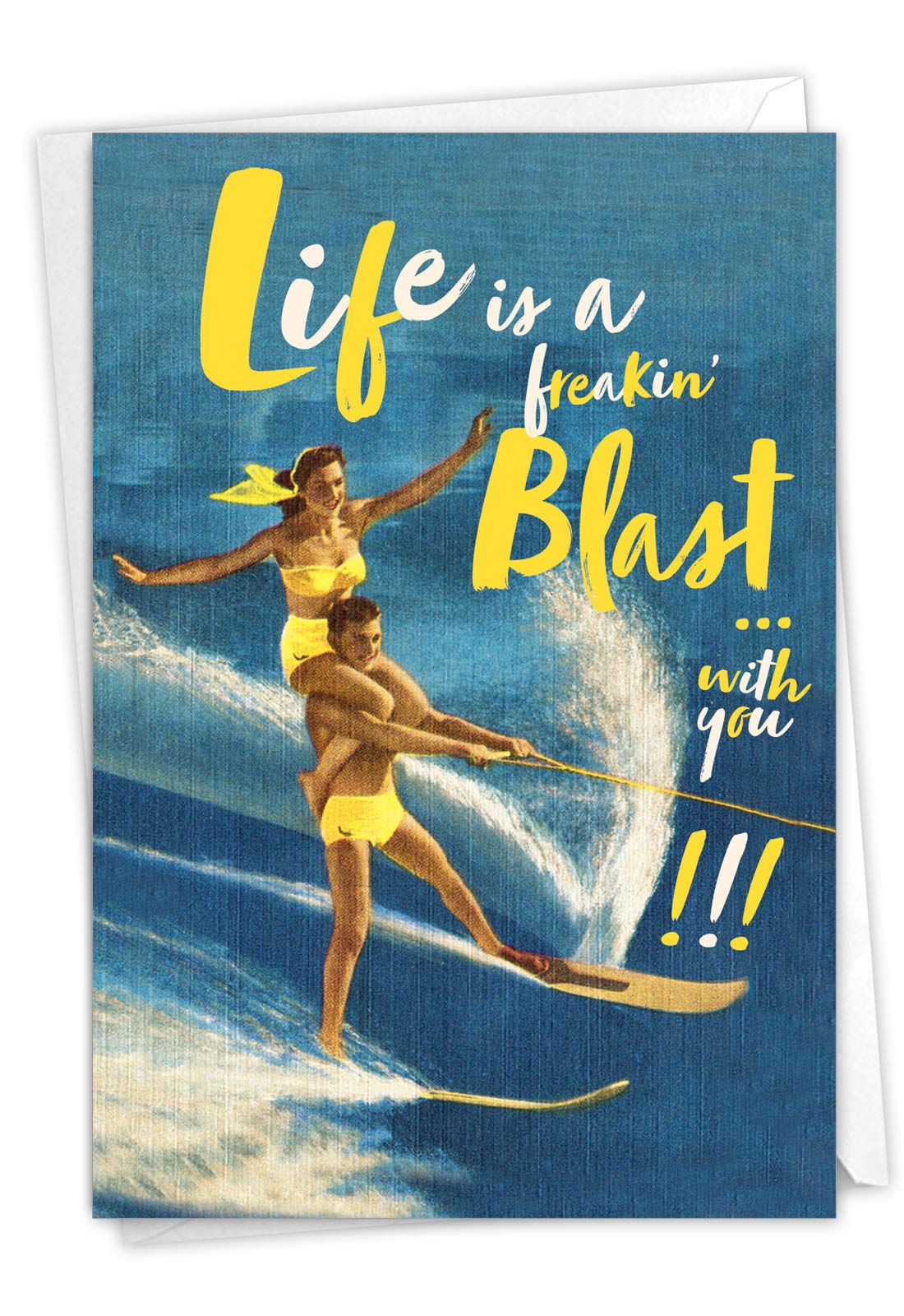 Nobleworks - Funny Anniversary Greeting Card - Romantic Spouse Humor, Married Couples Anniversary Notecard - Freakin Blast C6937