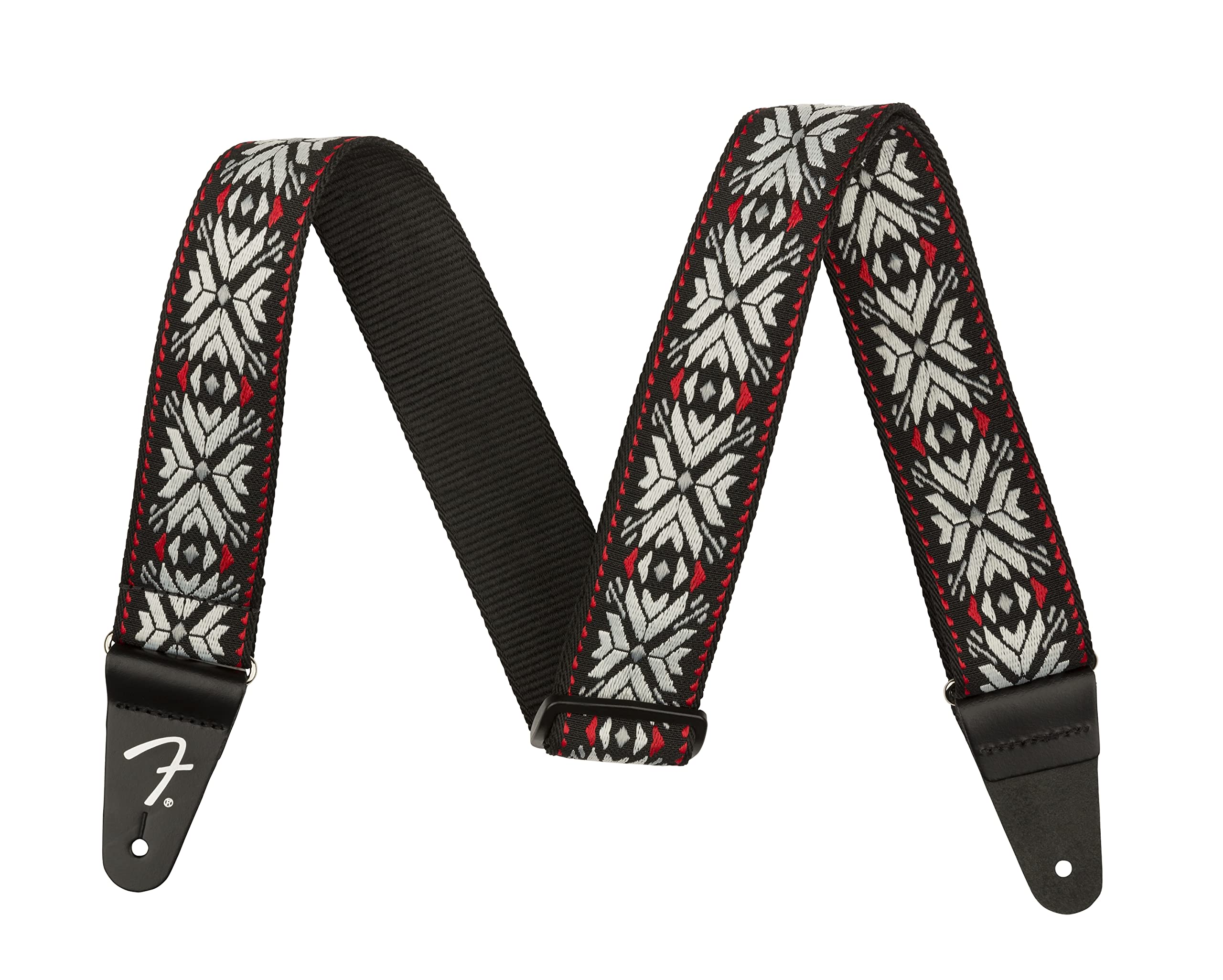 Fender Pasadena Woven Strap, 2In, Red Snowflake