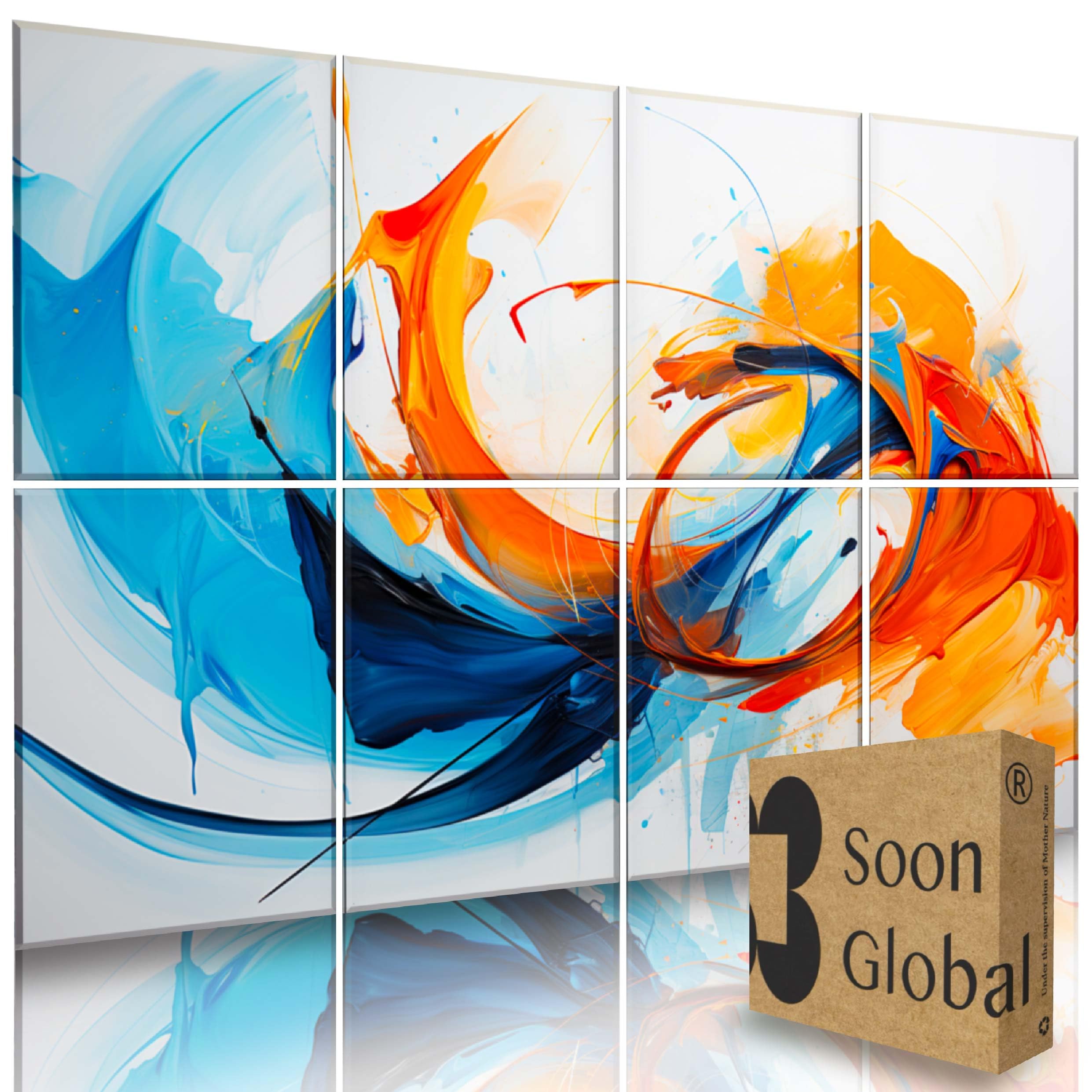 Soon Global 8-Pack Acoustic Panels, Soundproof Wall Panels, 48 X 32 Inches Sound Absorbing Panels, Decorative Acoustical Wall Pa