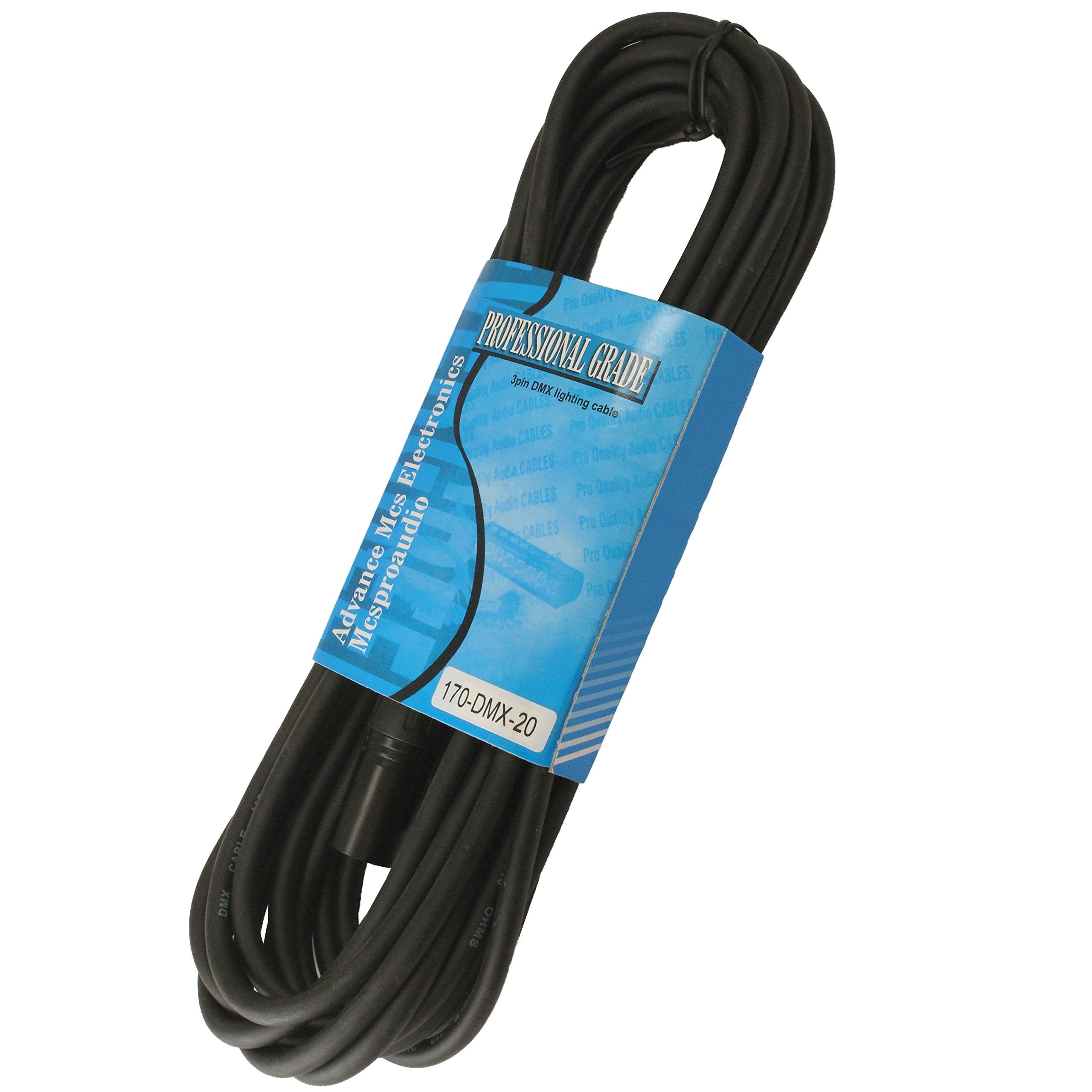 MCSPROAUDIO 110 ohm 3 Pin DMX Lighting Cable (20 ft, 1 Cable)
