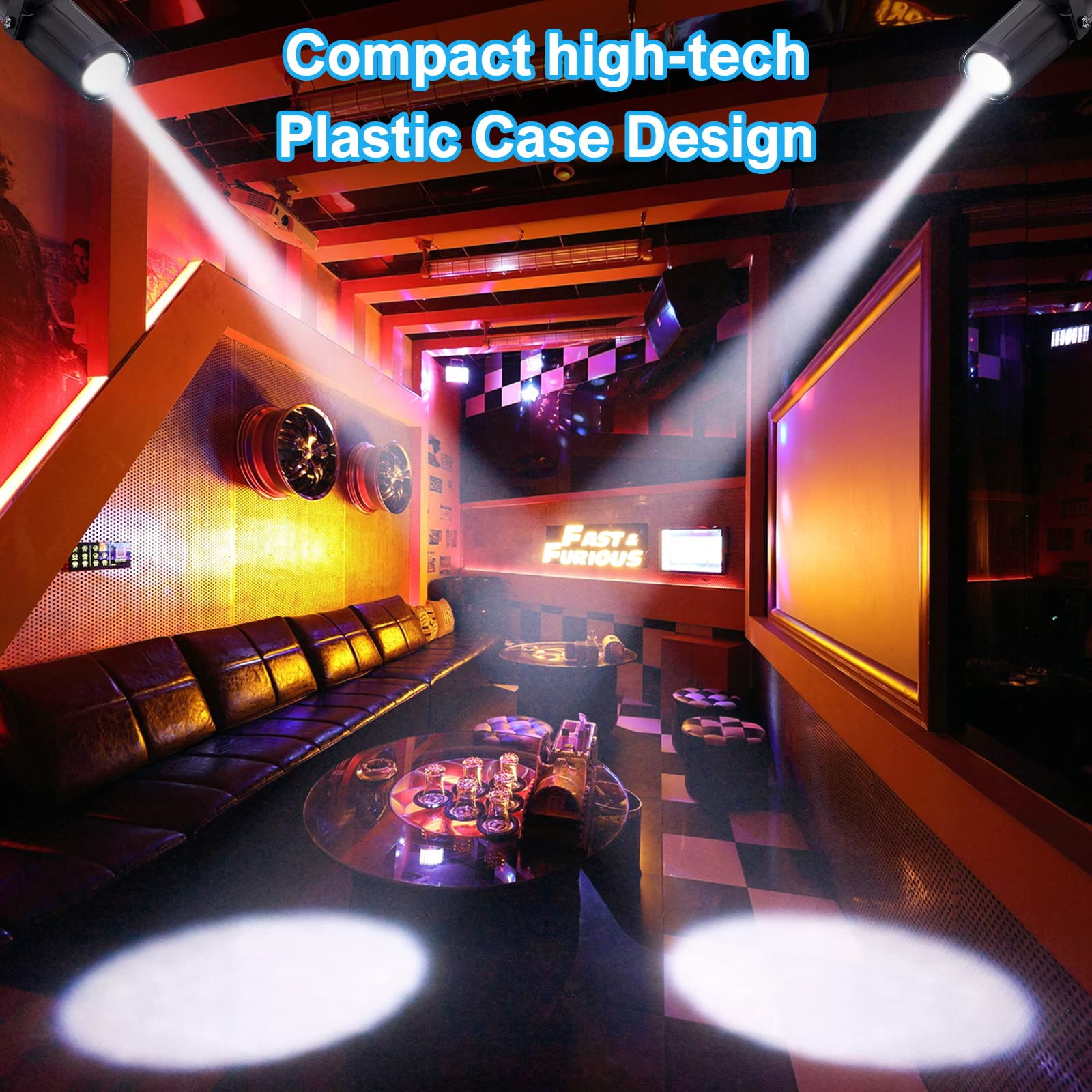 UKing Disco Ball Pinspot Light White Color Beam Stage Spotlight for Mirror Ball Lighting Theater Karaoke DJ Events Club Birthda