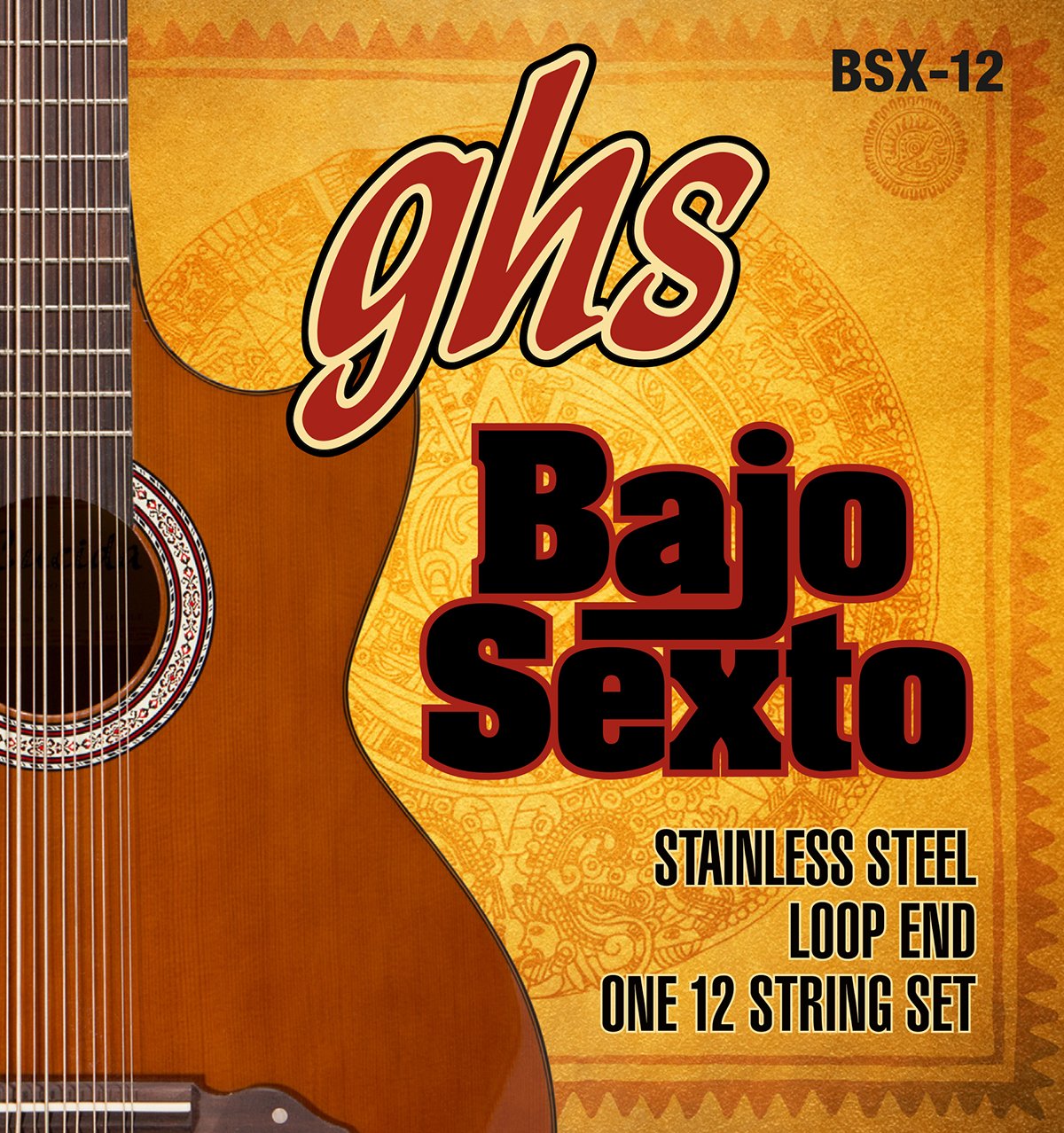 Ghs Strings Bsx-12 Stainless Steel Bajo Sexto, 12 Set
