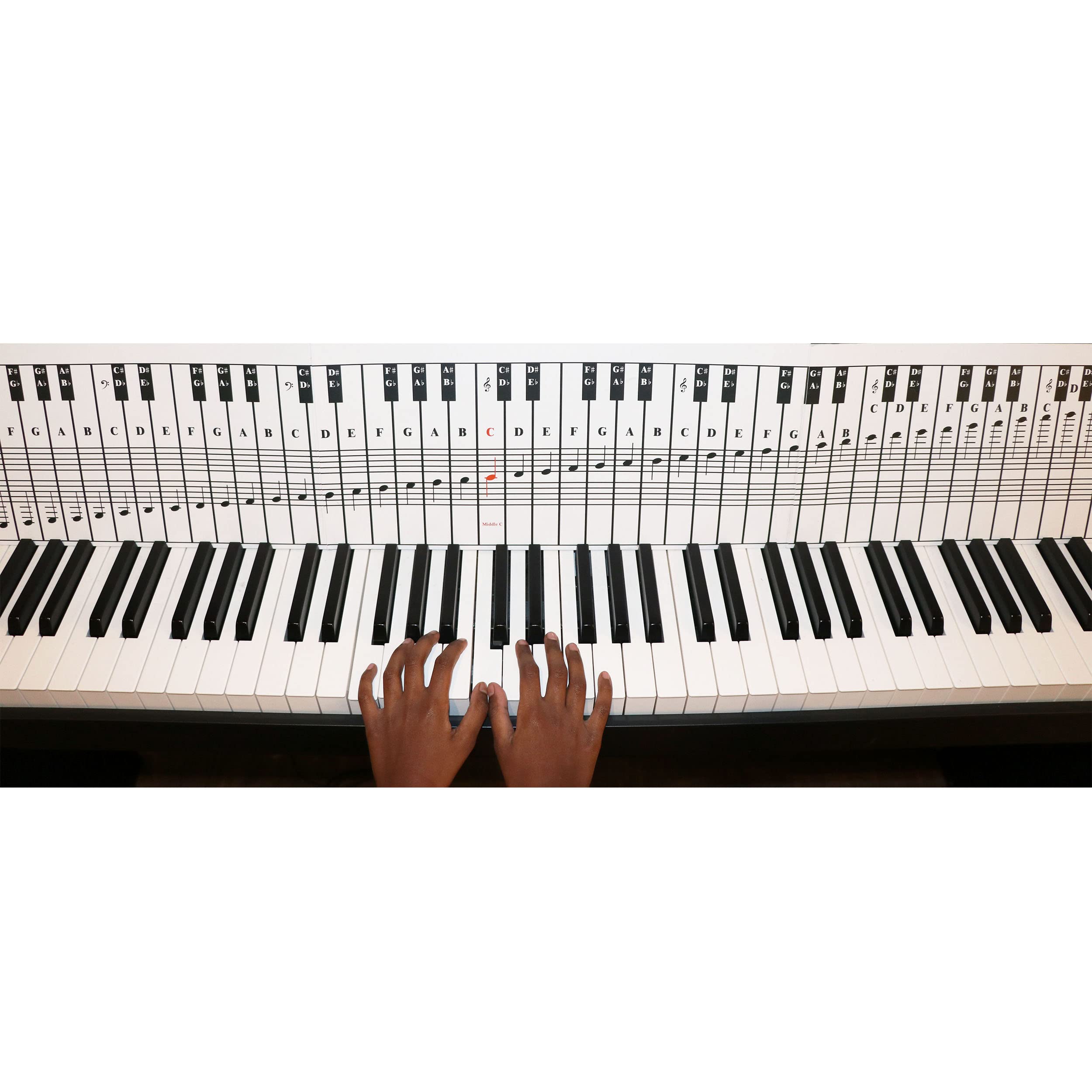 QMG Piano and Keyboard Note Chart for 88 Keys, Use Behind the Keys, Ideal Visual Tool for Beginners Learning Piano or Keyboard, 