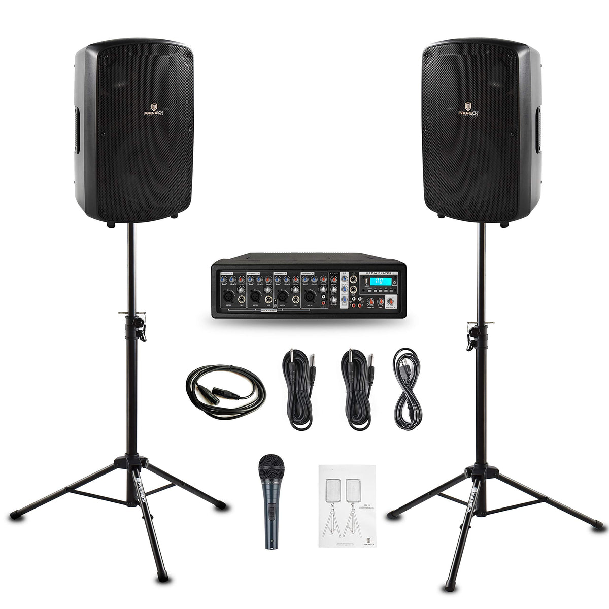 Proreck Mx10 1600W 6-Channel Powered Bluetooth Mixer With 10Inch ...