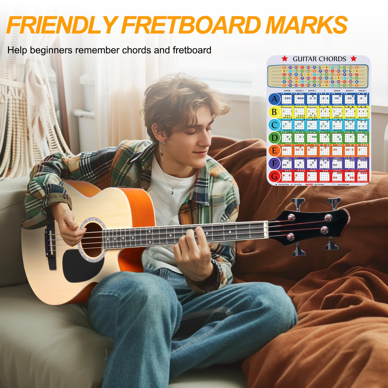 Ktaxon 4 String Acoustic Bass Guitar, Full Size Bass Guitar Kit with Portable Guitar Bag, Premium Cable, Wrench, Strap, Plectrum