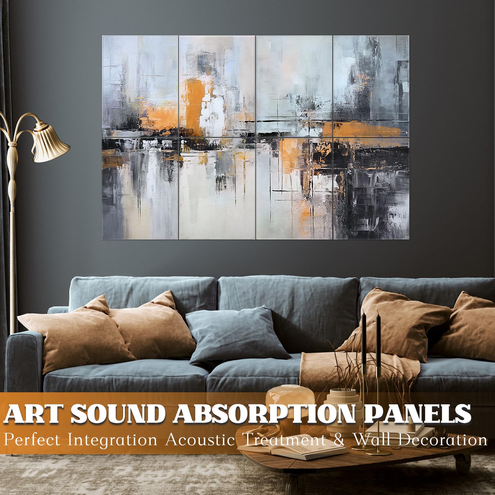 8 Pack Acoustic Panels, Soundproof Wall Panels, 48X32in Sound Proof Panels for Walls, Sound Absorbing Wall Art Decorative, Sound