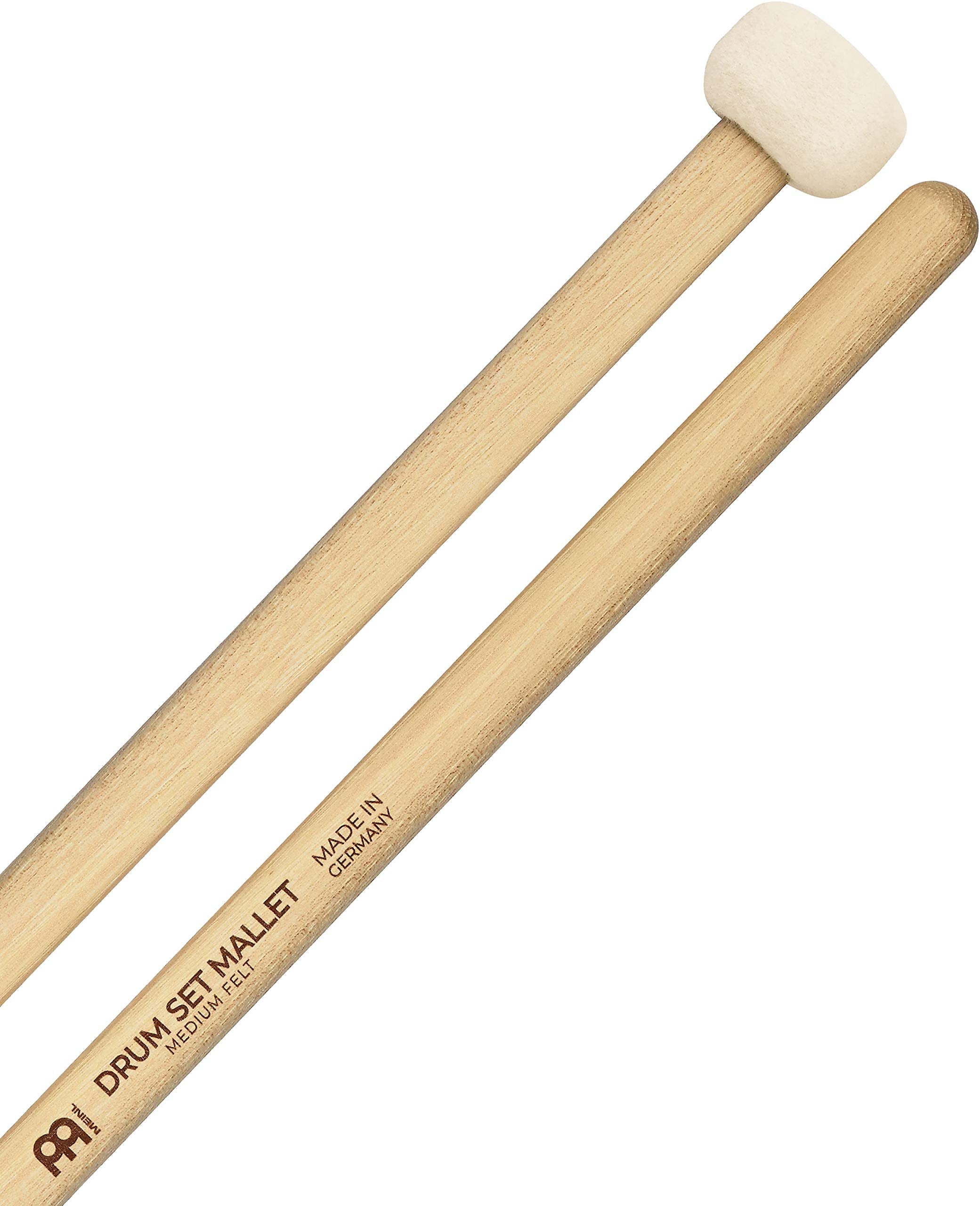 Meinl Stick & Brush Drum Set Mallets with Medium Soft Felt Head and 5A American Hickory Handle-Made in Germany (SB401)
